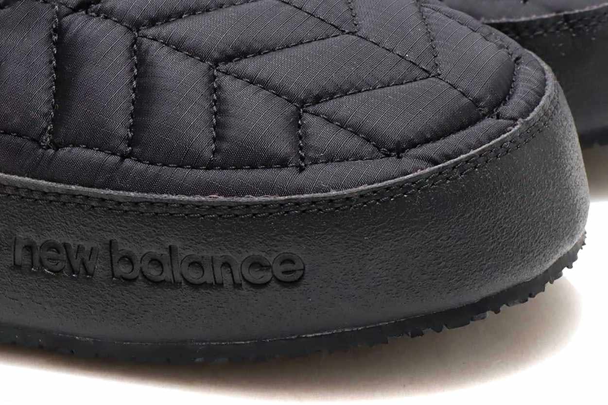 new balance sleeping moc puffer slip on shoe in black