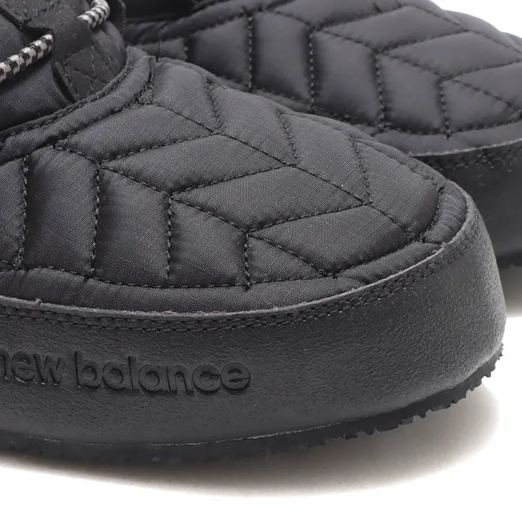 new balance sleeping moc puffer slip on shoe in black