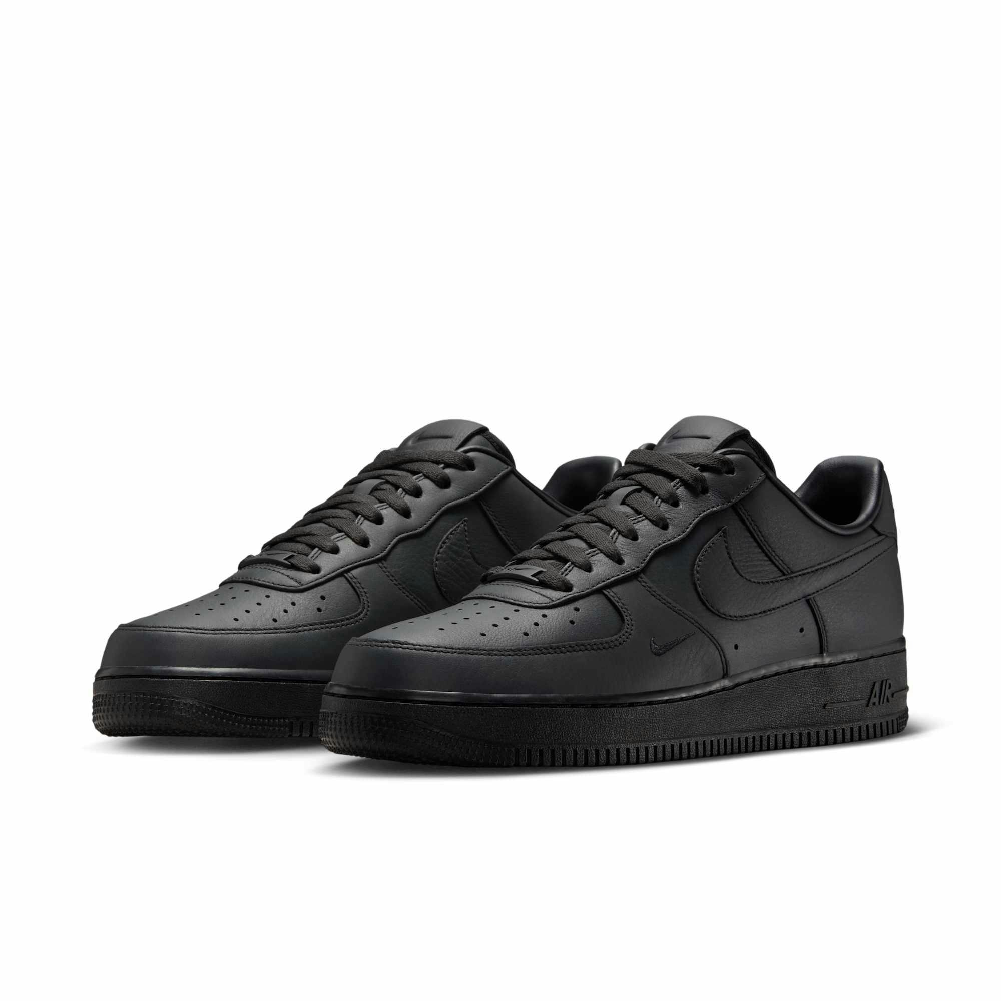 nike .swoosh all black air force 1 sneaker in leather