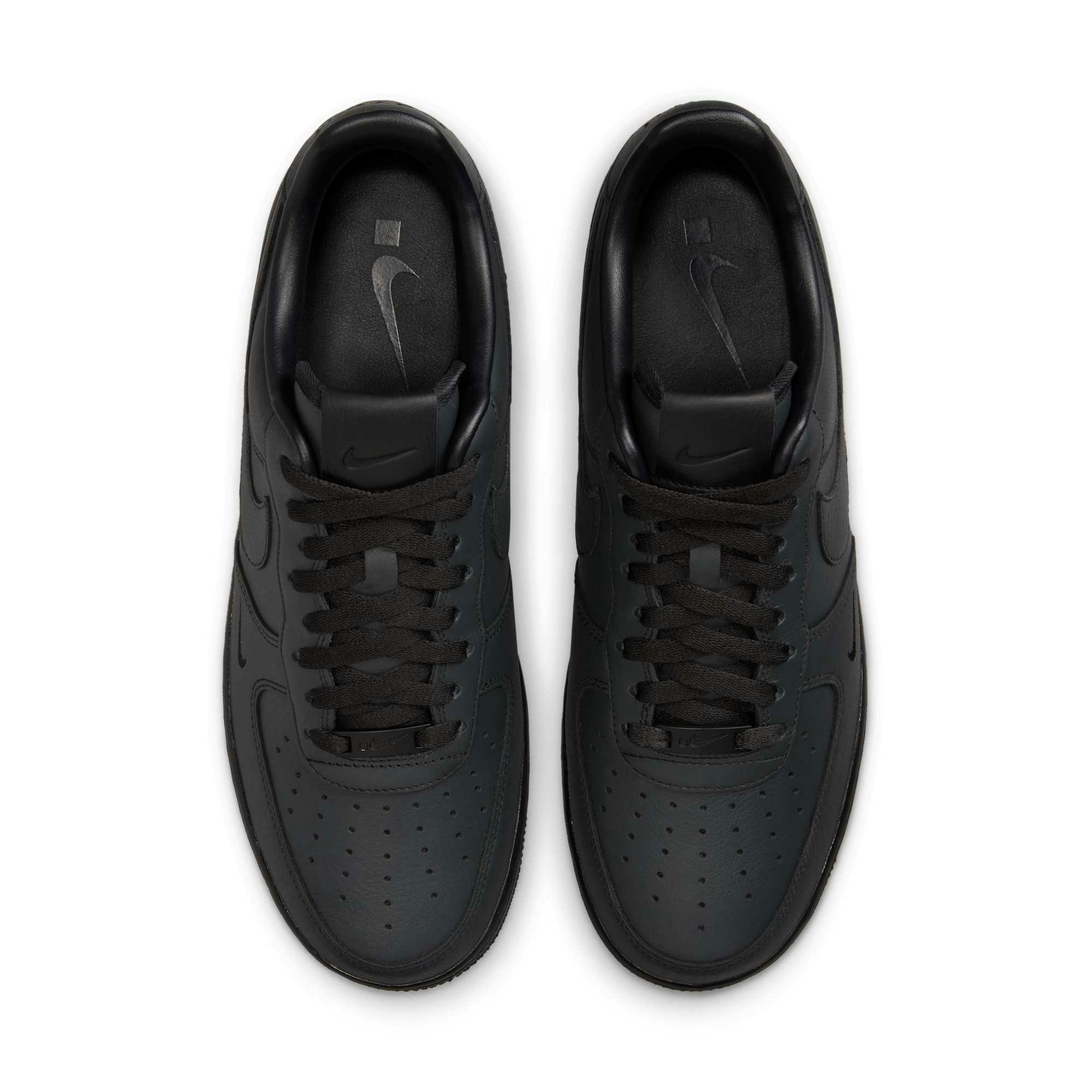 nike .swoosh all black air force 1 sneaker in leather