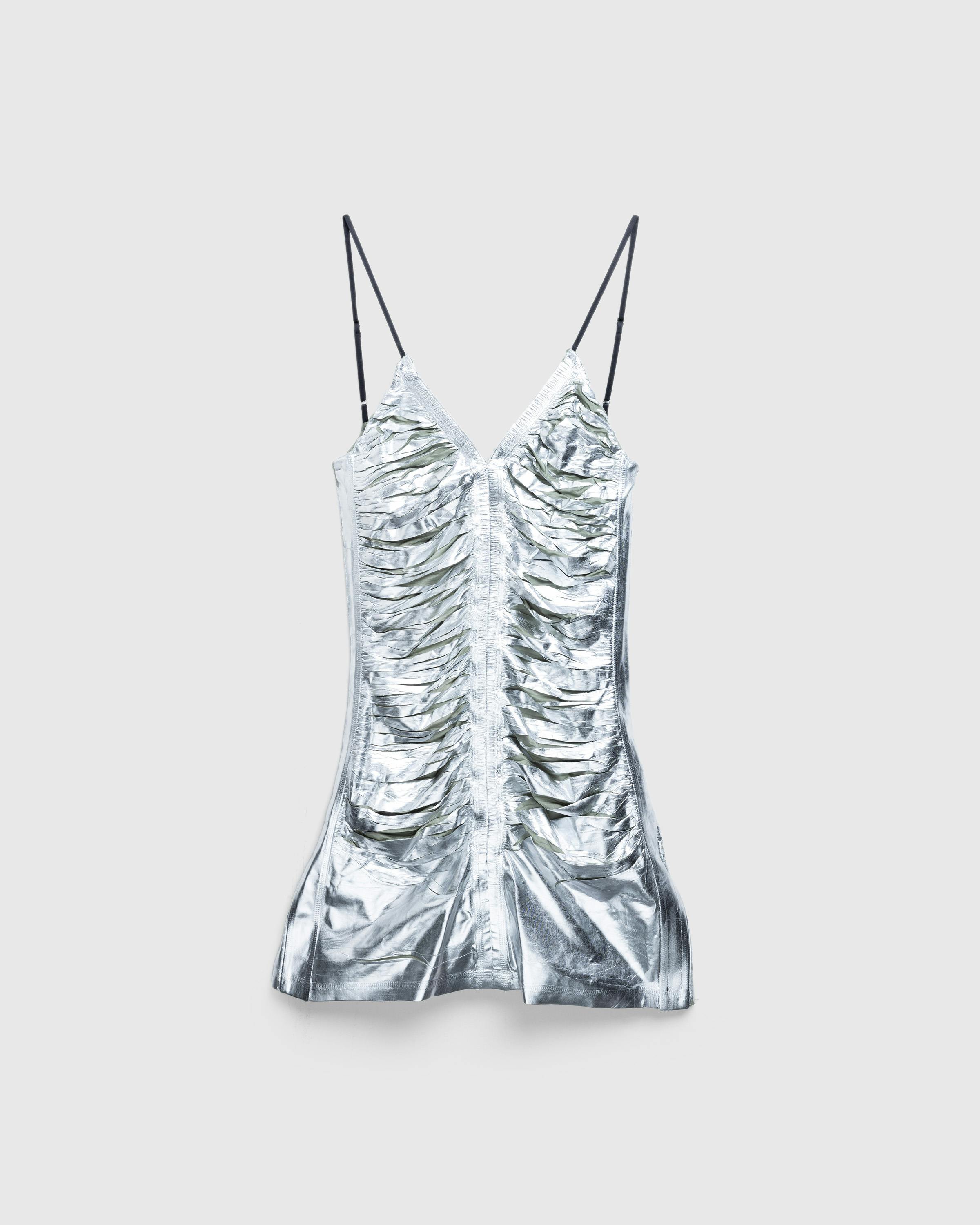 Diesel – D-Iamante Gathered Mini Dress - Short - Silver - Image 1