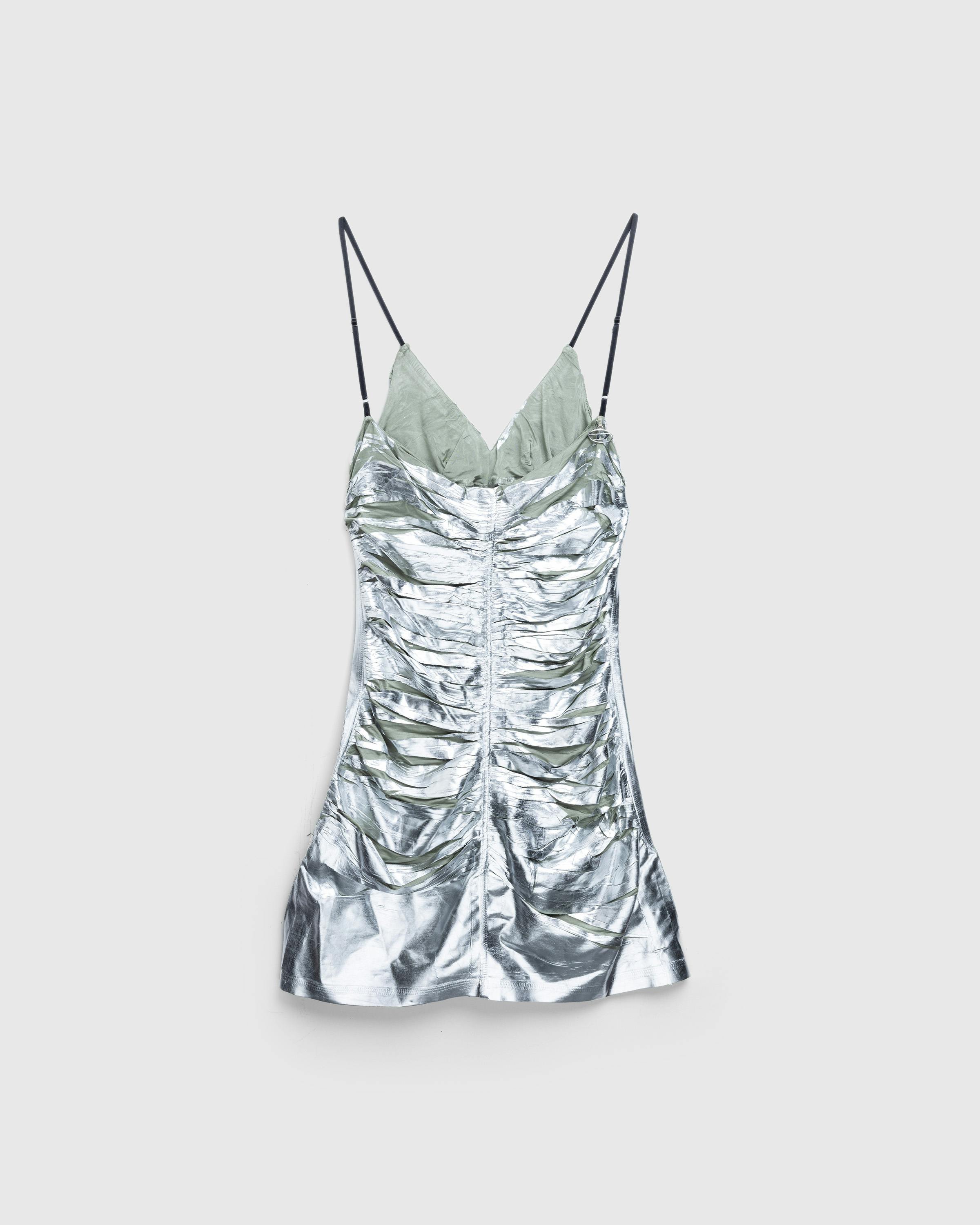 Diesel – D-Iamante Gathered Mini Dress - Short - Silver - Image 4