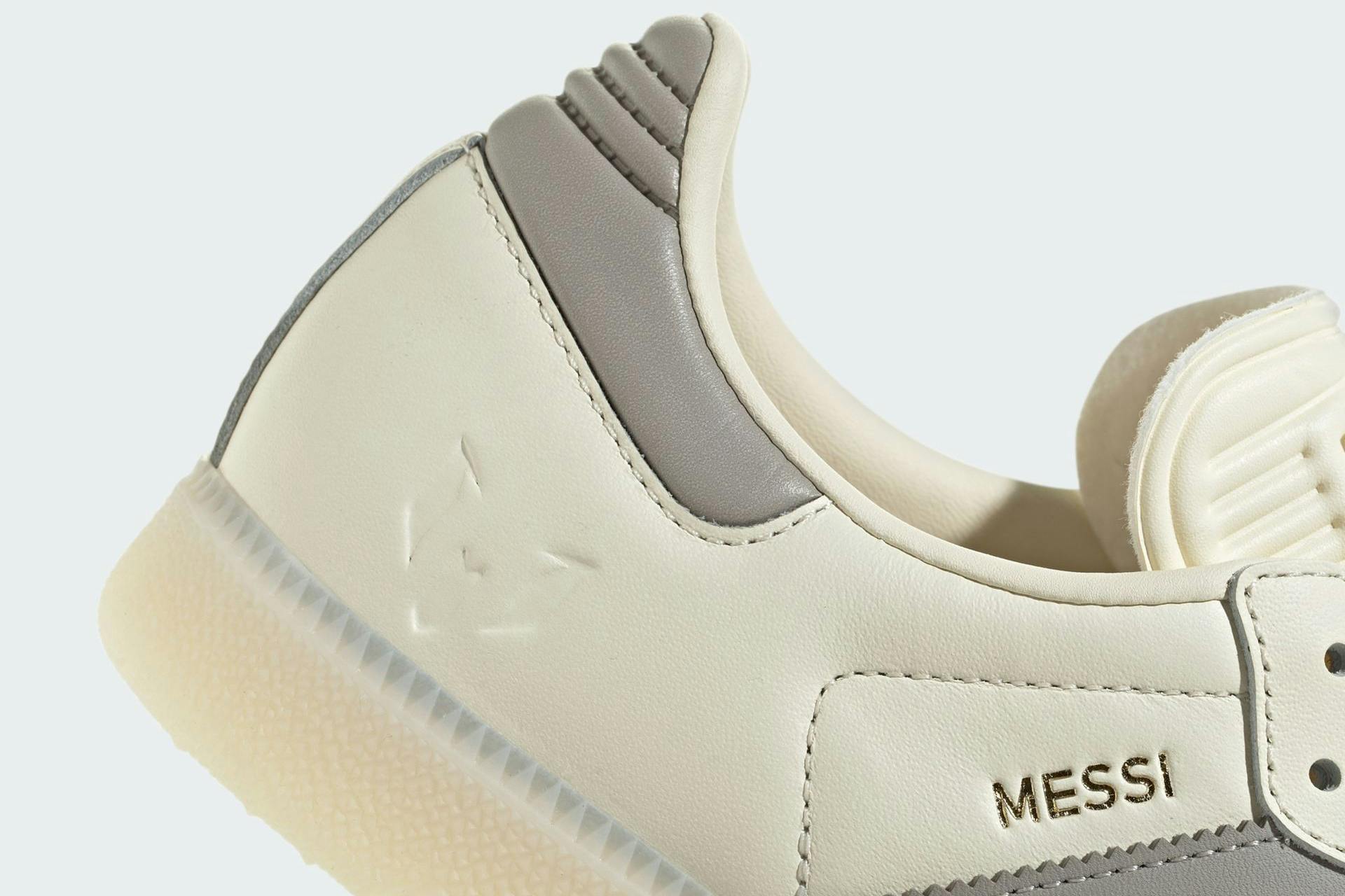 messi adidas samba cream white