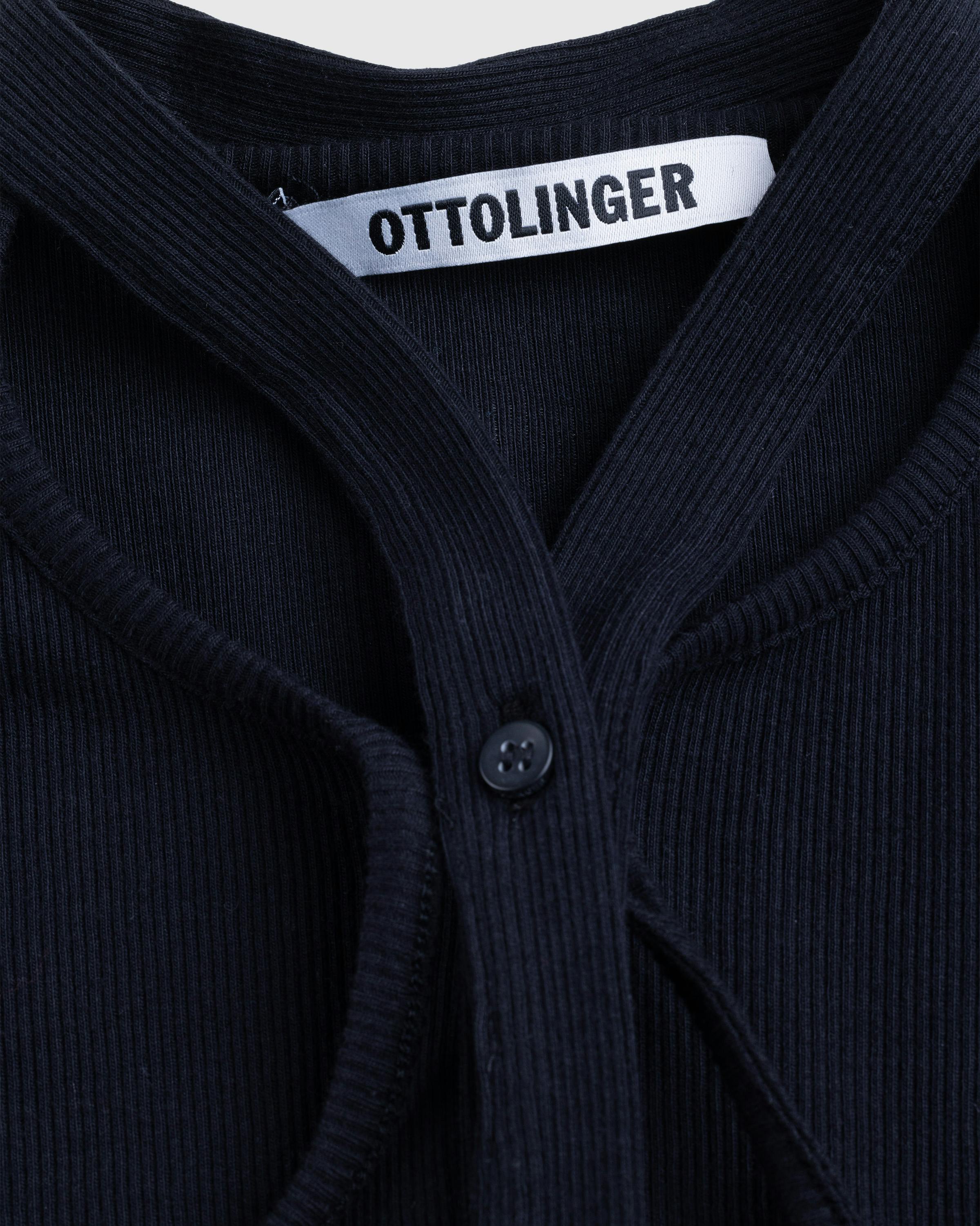 Ottolinger – Double Closure Rib Cardigan - Cardigans - Black - Image 2