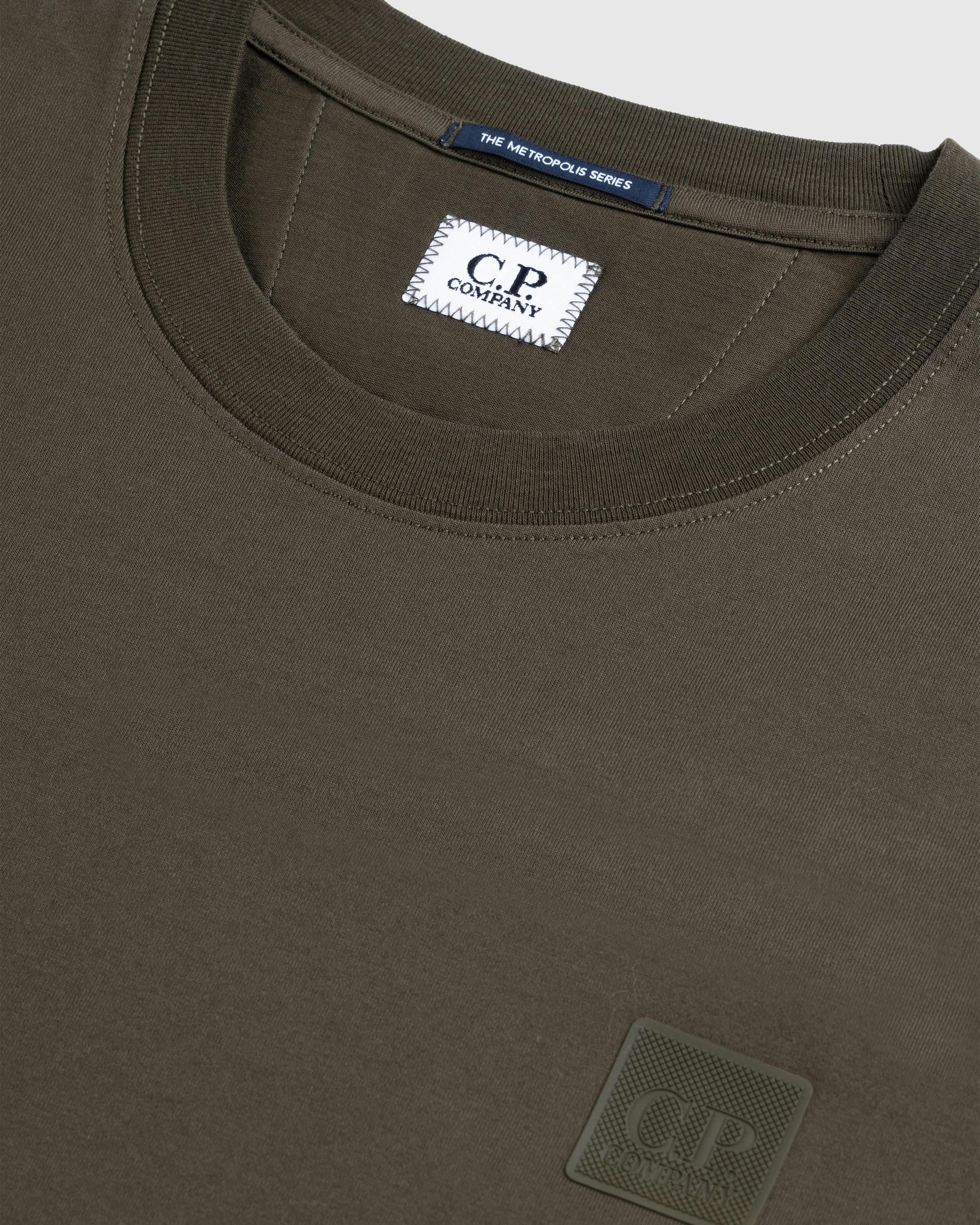 C.P. Company – Metropolis Series Mercerized Jersey Chest Logo T-Shirt - Tees - Green - Image 3