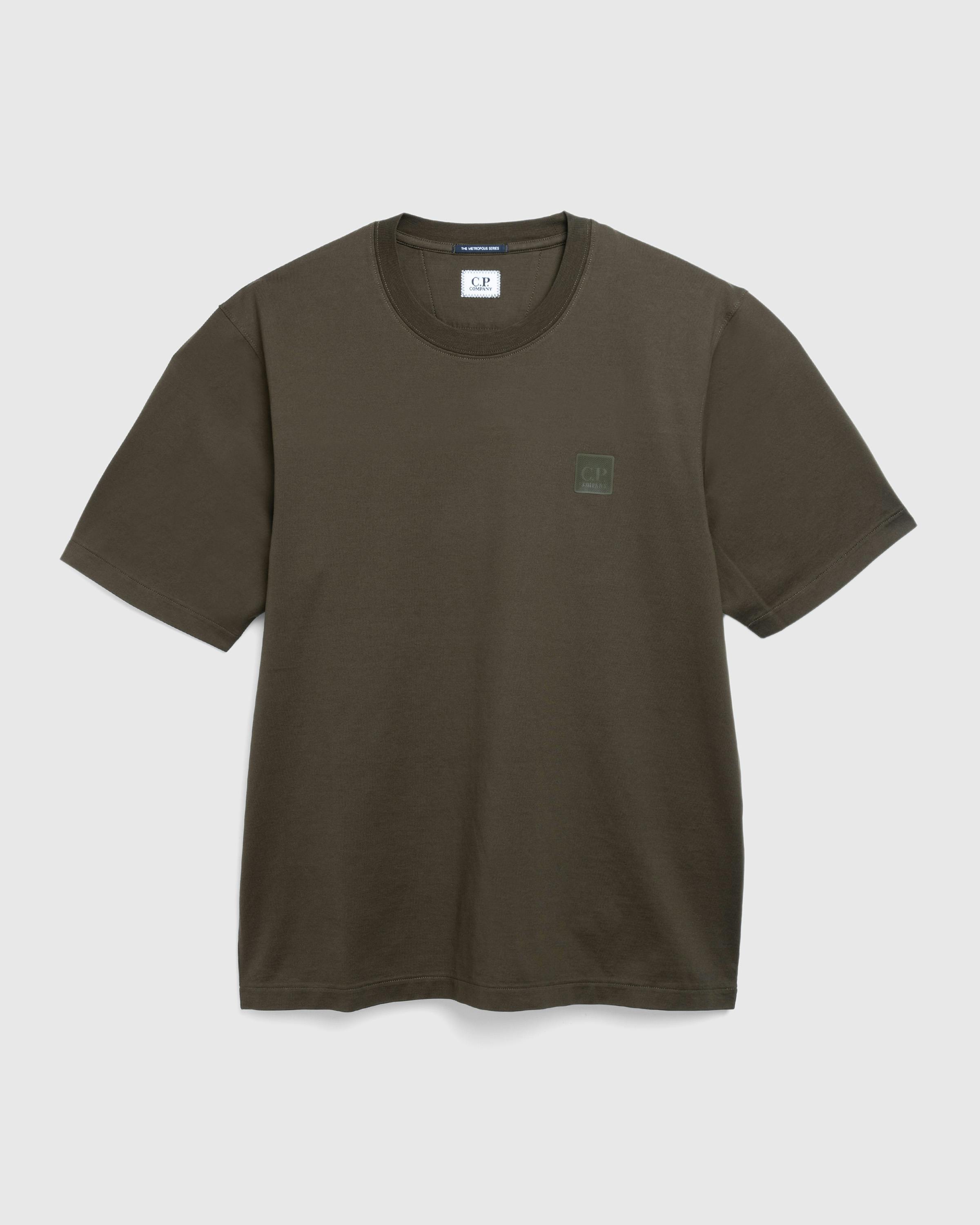 C.P. Company – Metropolis Series Mercerized Jersey Chest Logo T-Shirt - Tees - Green - Image 1