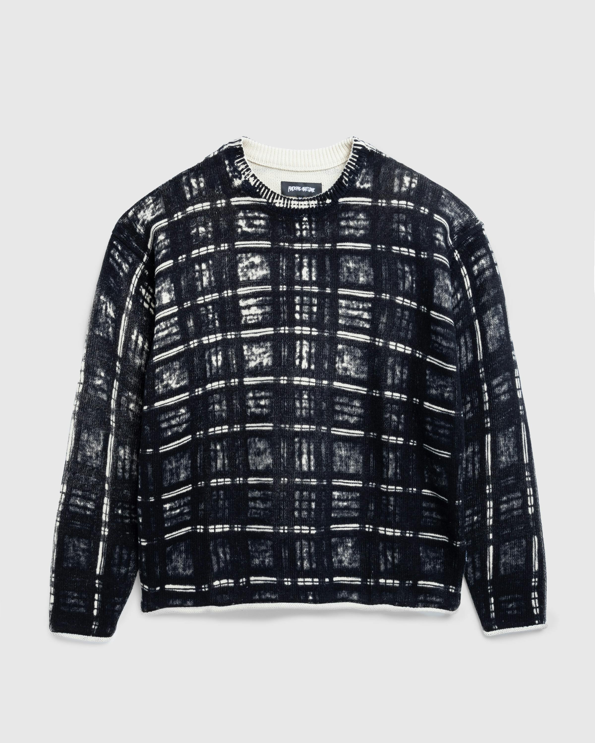 Fucking Awesome – Printed Plaid Sweater - Crewnecks - Black - Image 1