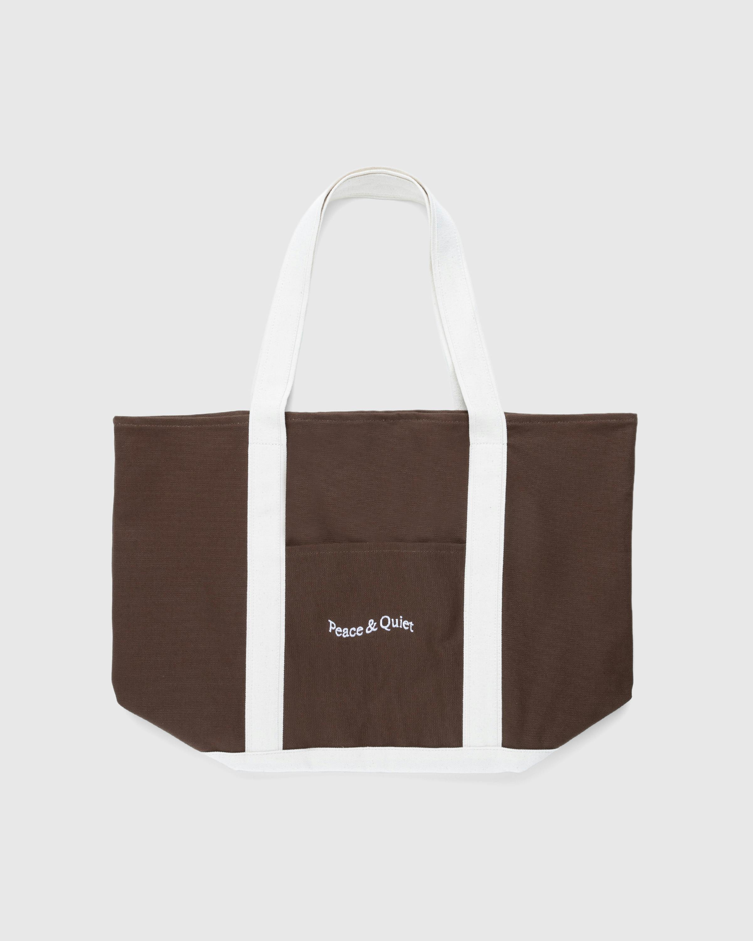 Museum of Peace & Quiet – Wordmark Boat Tote - Tote Bags - Brown - Image 1