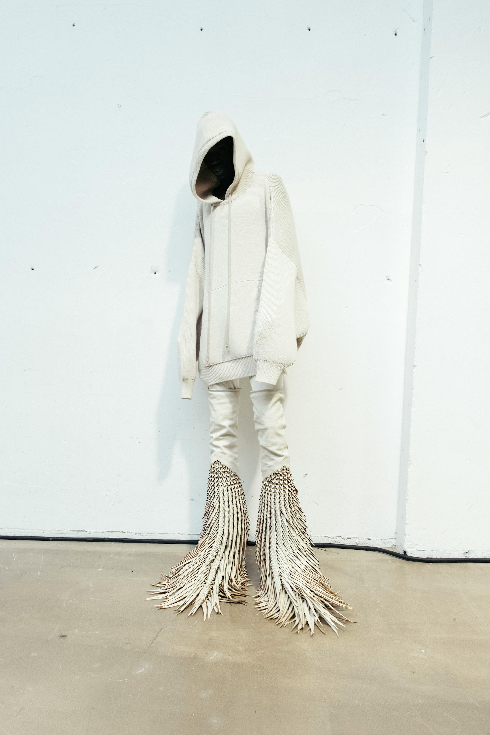 Rick Owens feathered Kiss boots