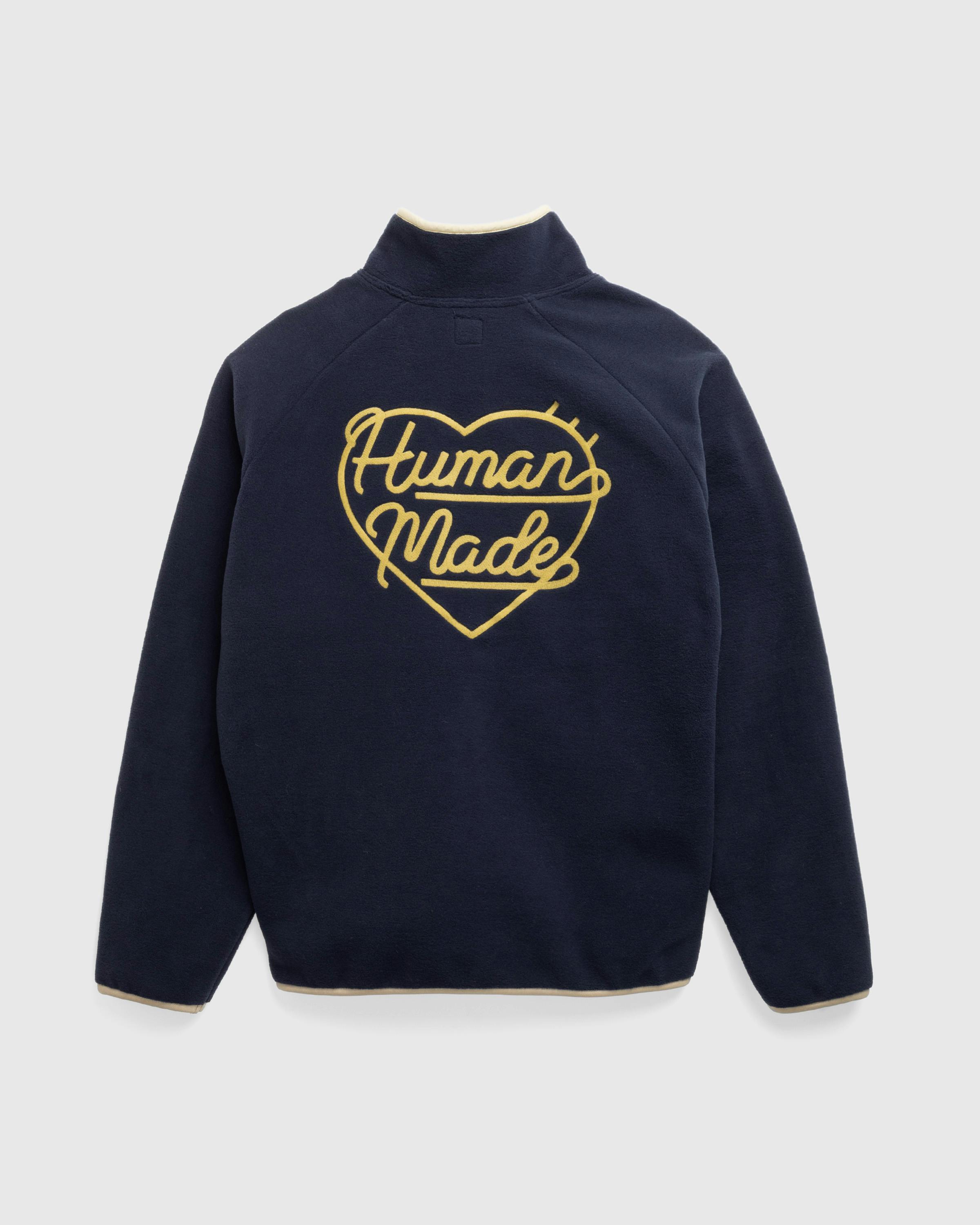 Human Made – Fleece Half-Zip Shirt - Longsleeve Shirts - Blue - Image 4