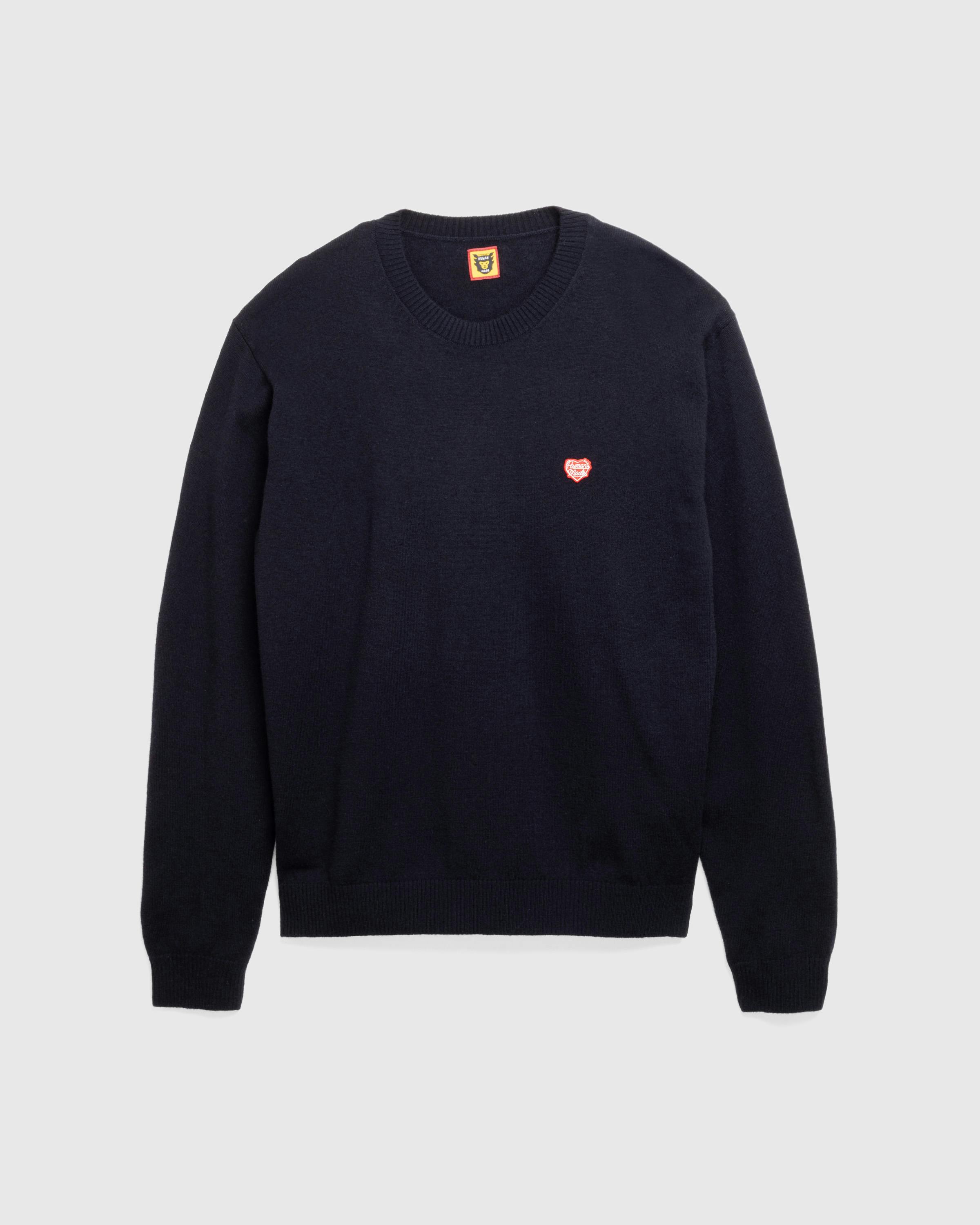 Human Made – Heart Badge Knit Sweater - Crewnecks - Blue - Image 1