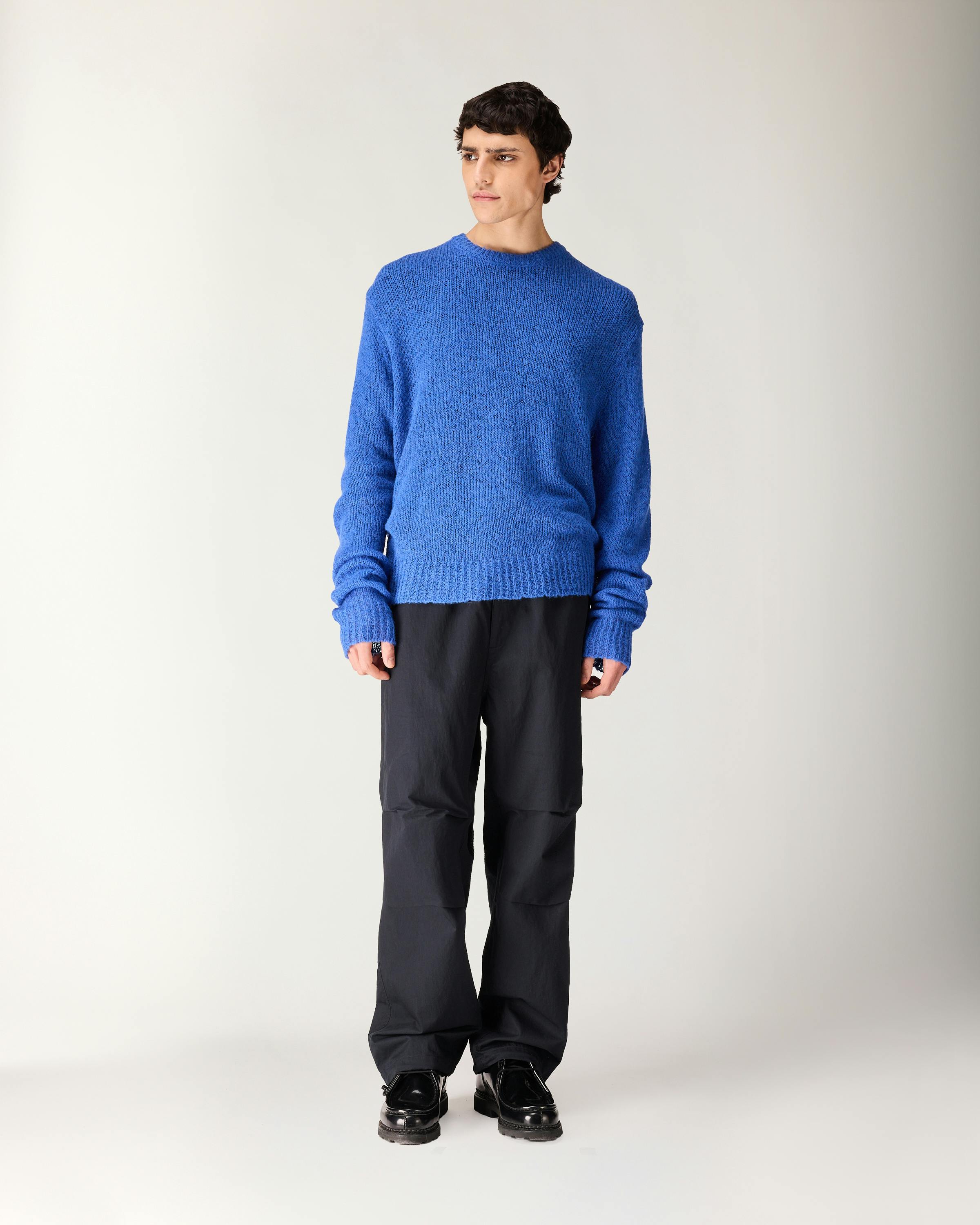 Highsnobiety HS05 – Loose Gauge Mohair Sweater - Crewnecks - Blue - Image 3