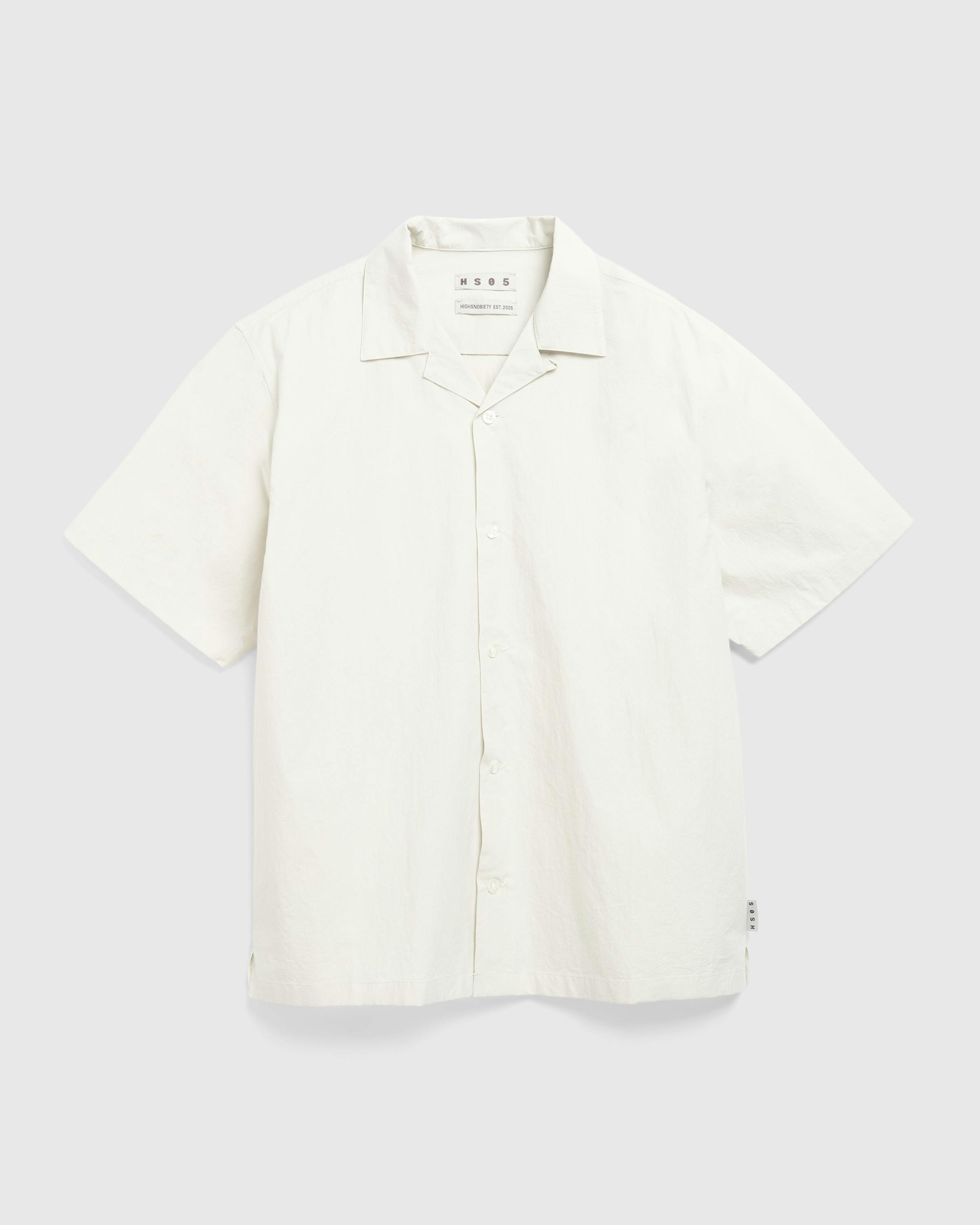 Highsnobiety HS05 –  Boxy Camp Collar Shirt - Shortsleeve Shirts - Eggshell - Image 1