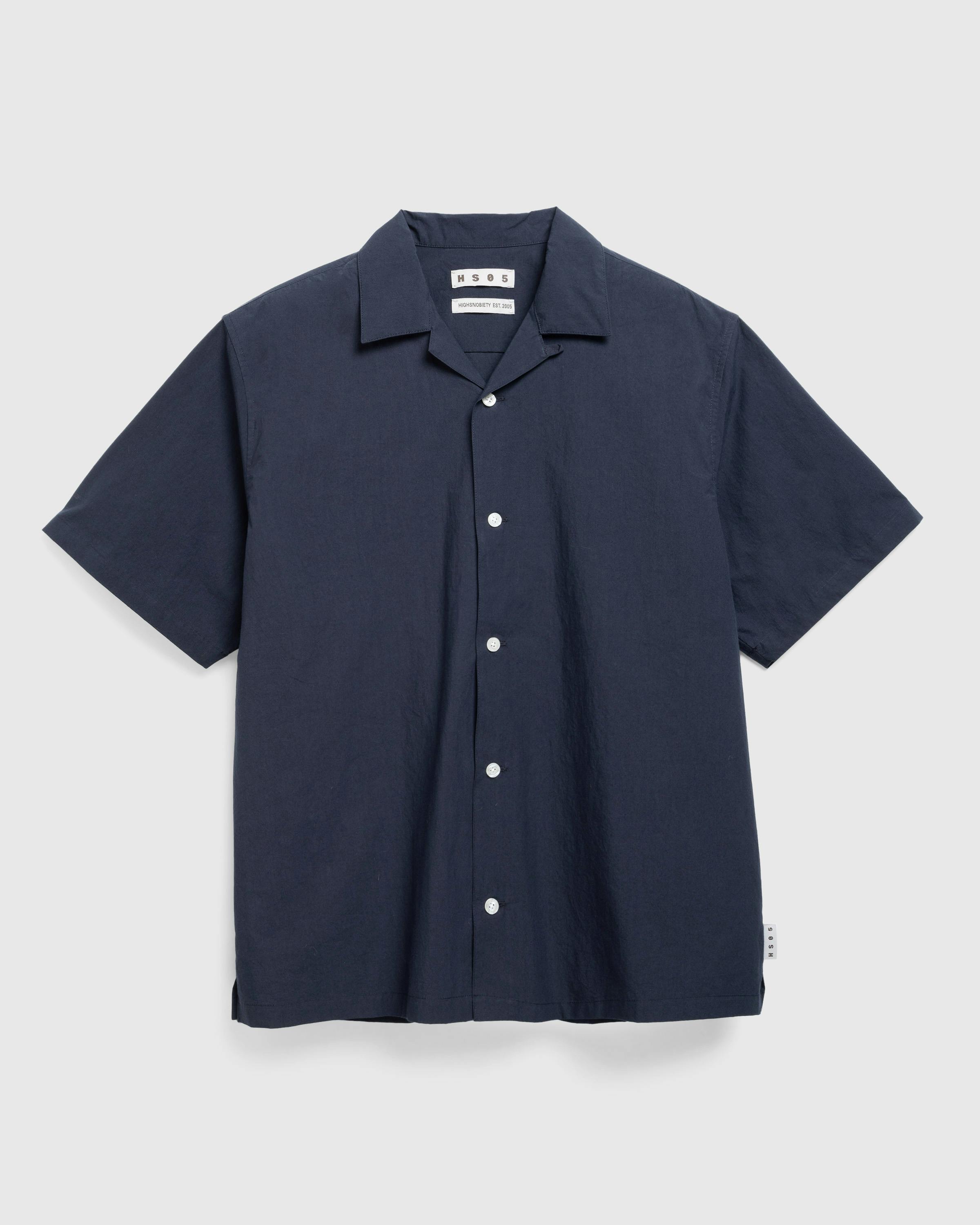 Highsnobiety HS05 –  Boxy Camp Collar Shirt - Shortsleeve Shirts - Navy - Image 1