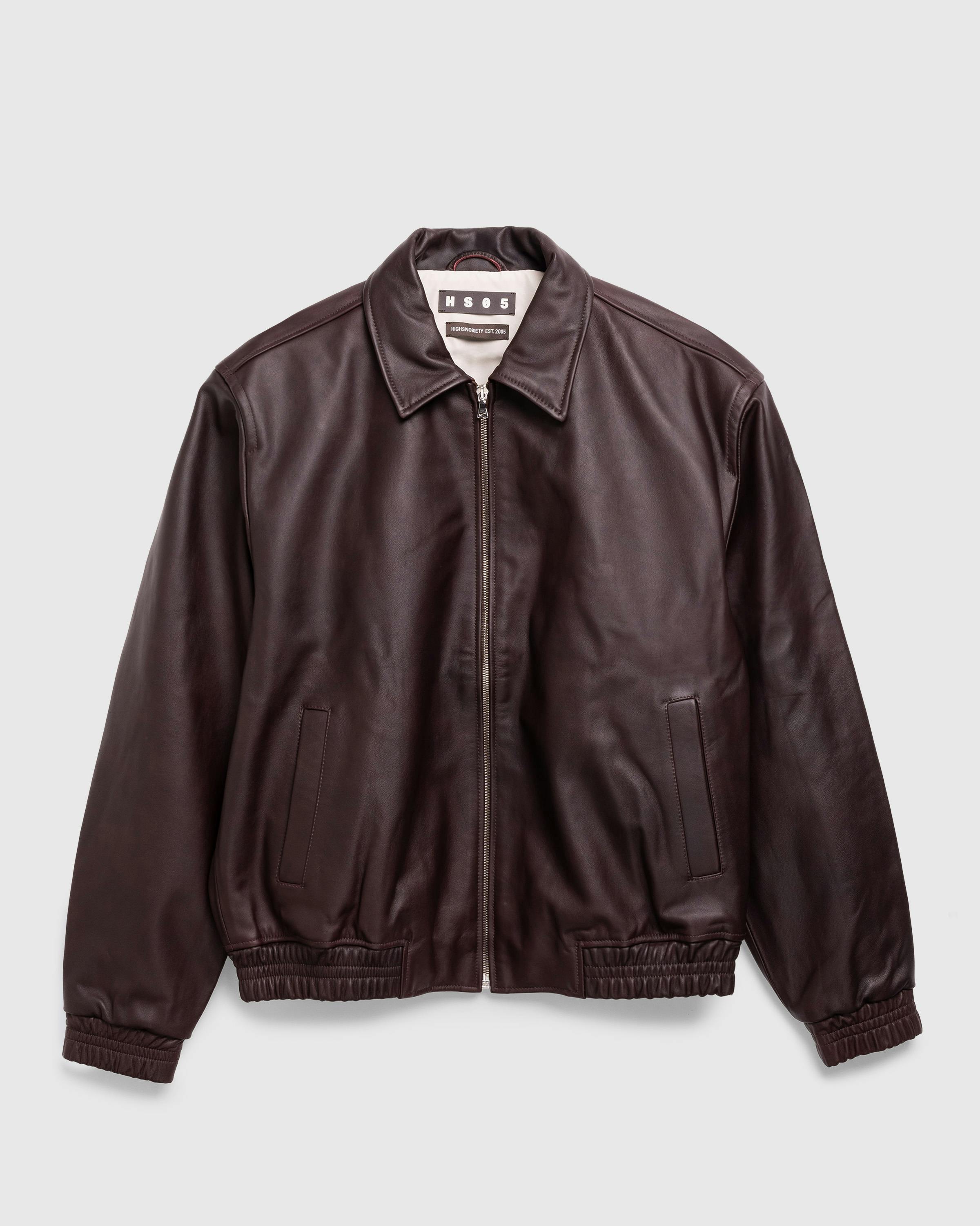 Highsnobiety HS05 – Leather Bomber - Leather Jackets - Ruby - Image 1