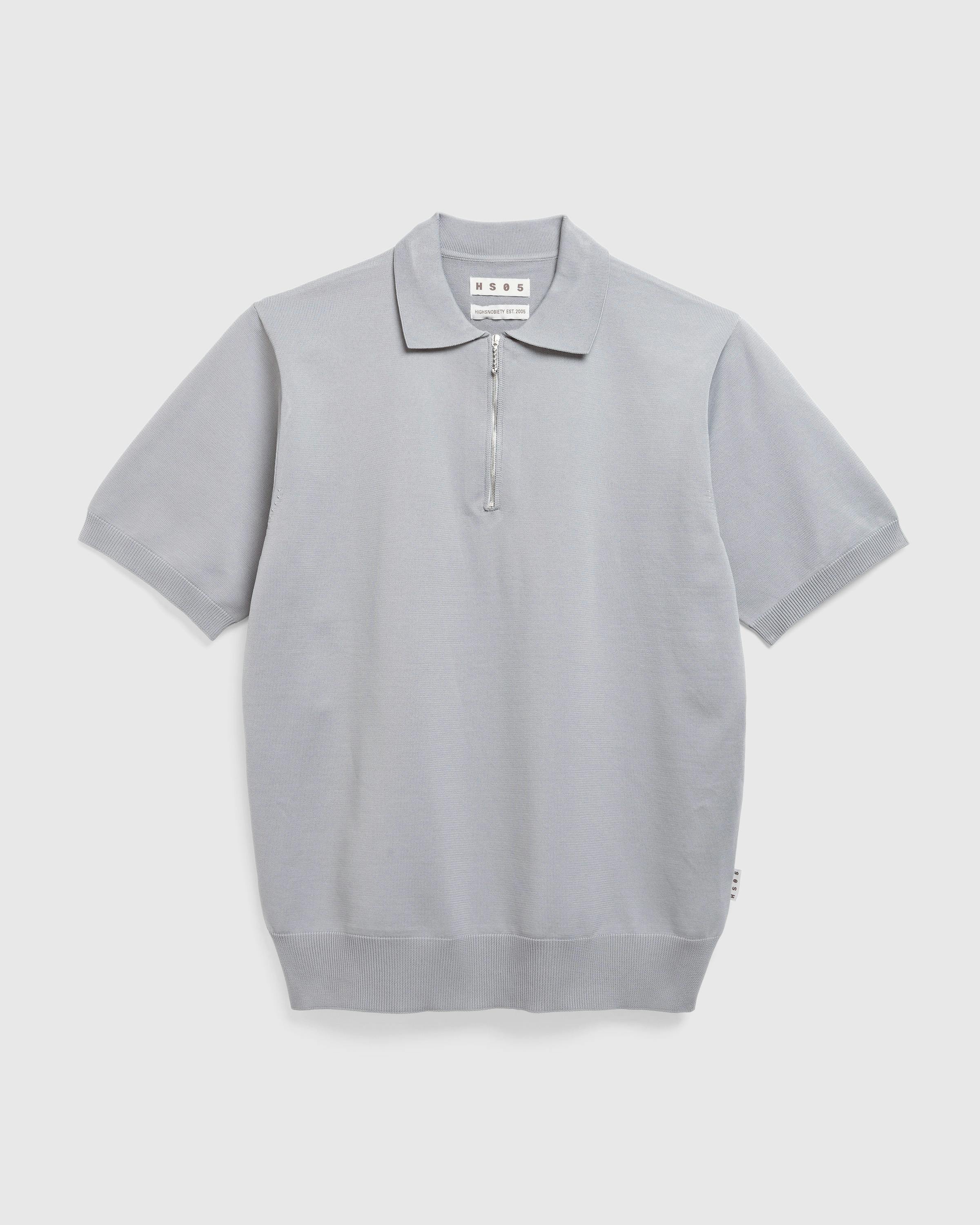 Highsnobiety HS05 – Poly Knit Zip Polo - Polos - Grey - Image 1