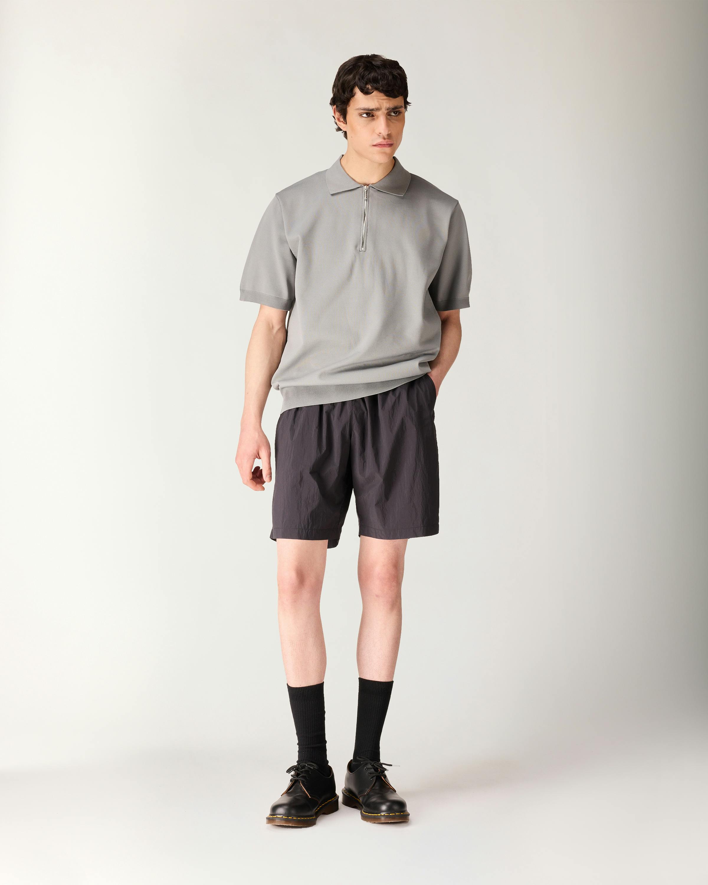 Highsnobiety HS05 – Poly Knit Zip Polo - Polos - Grey - Image 4