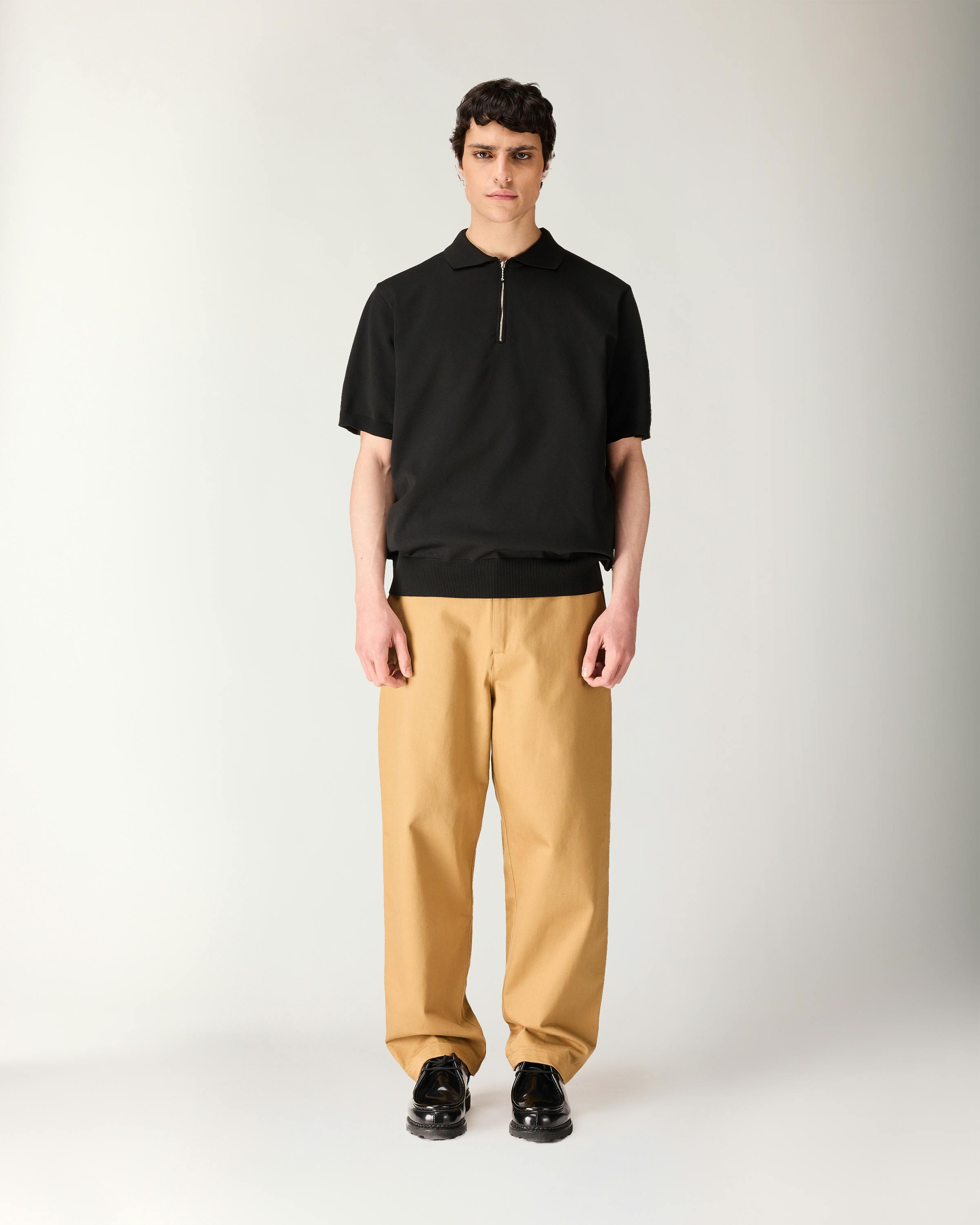 Highsnobiety HS05 – Poly Knit Zip Polo - Polos - Black - Image 4