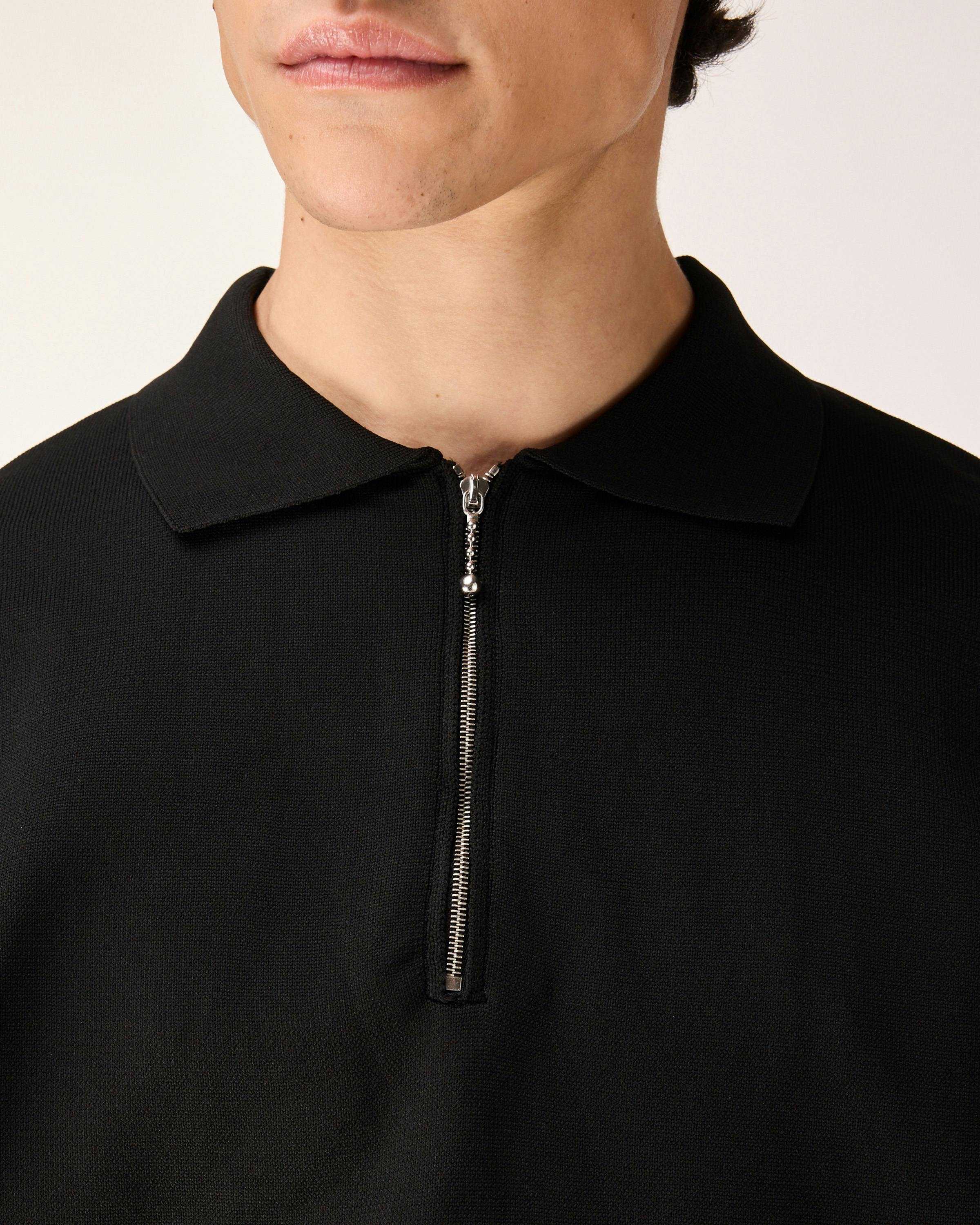 Highsnobiety HS05 – Poly Knit Zip Polo - Polos - Black - Image 6