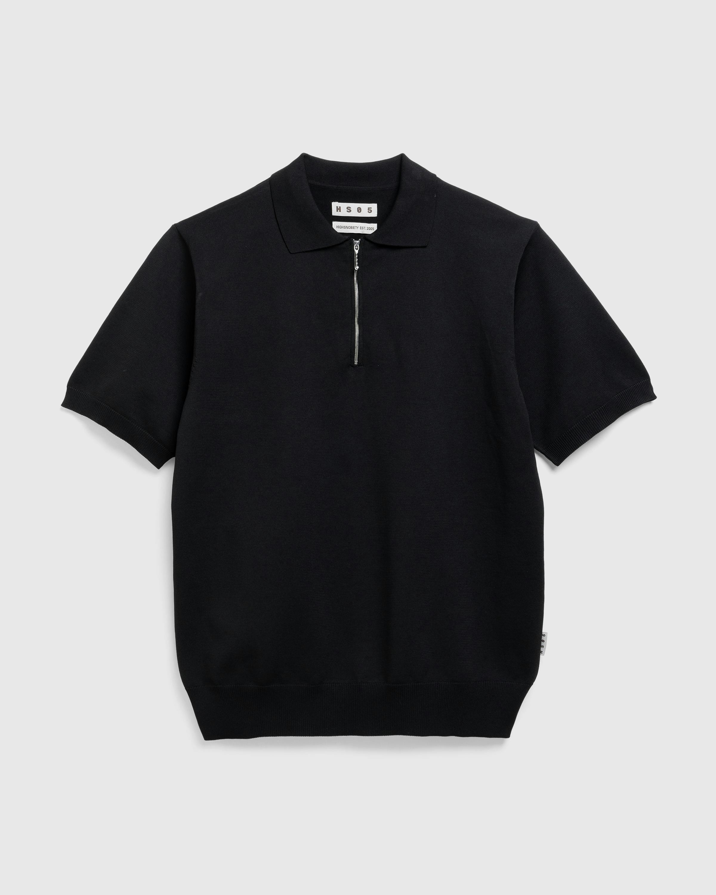 Highsnobiety HS05 – Poly Knit Zip Polo - Polos - Black - Image 1