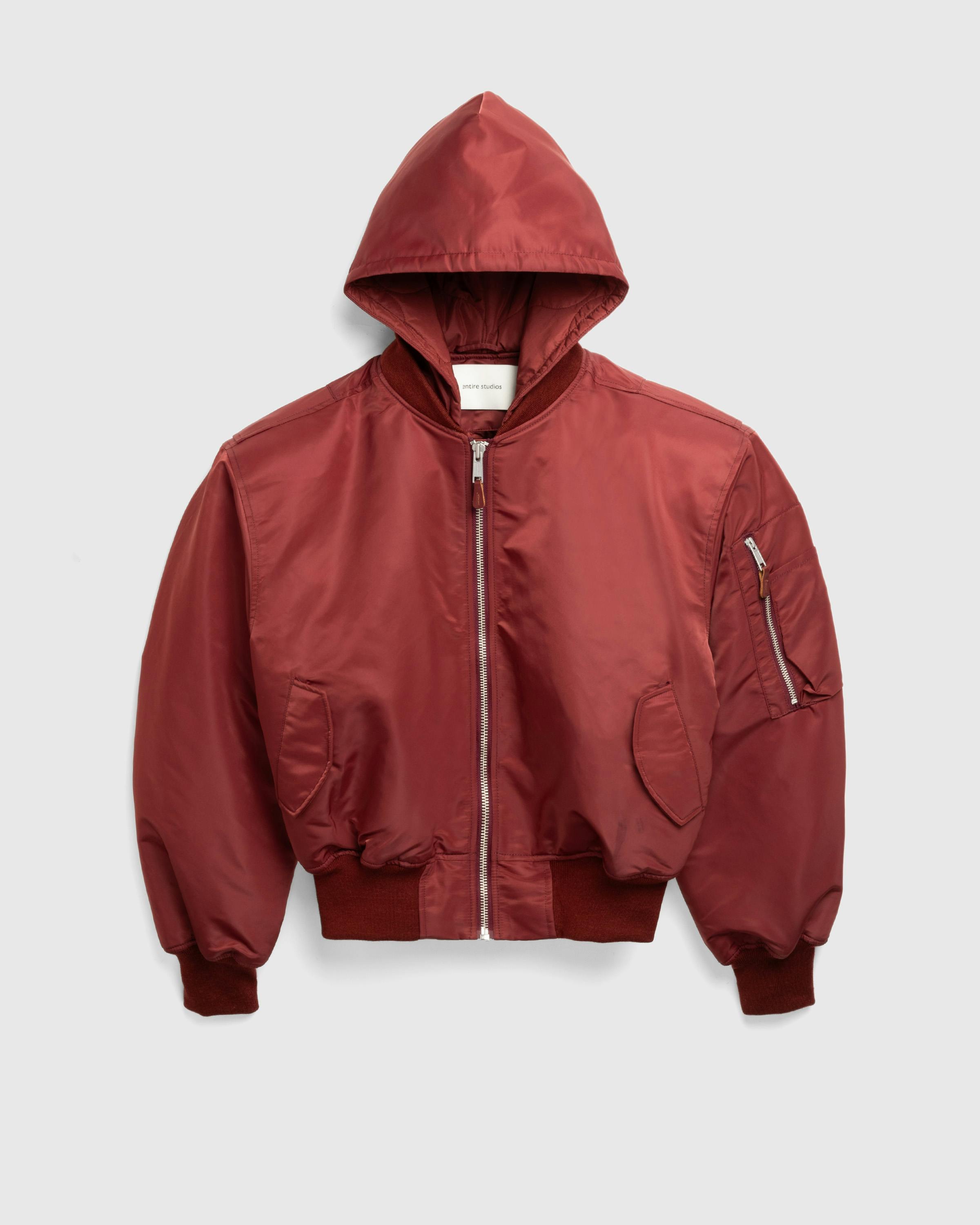 Entire Studios – Hooded Broad Bomber - Bomber Jackets - Red - Image 1