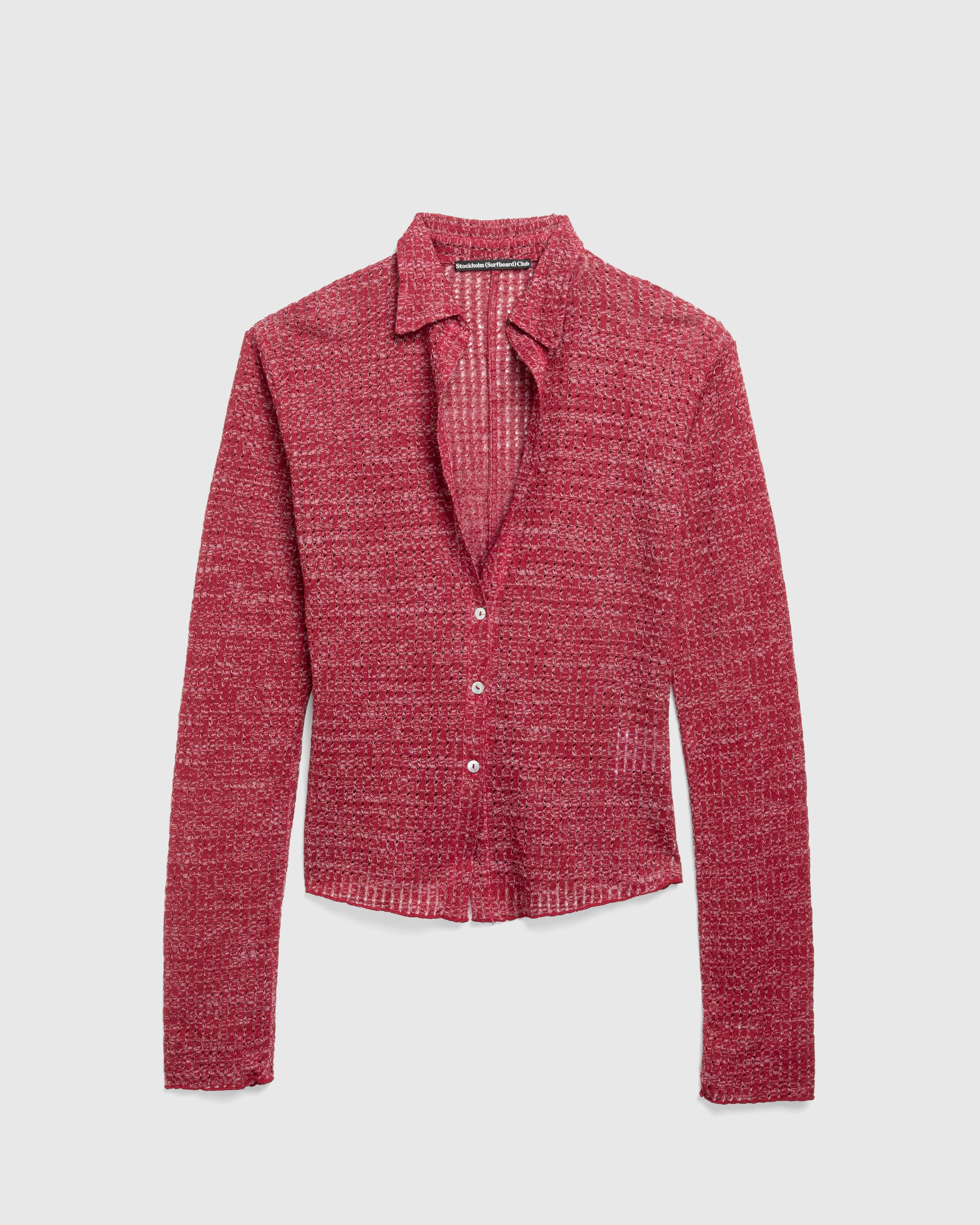 Stockholm Surfboard Club – Knitted Blouse - Blouses - Red - Image 1