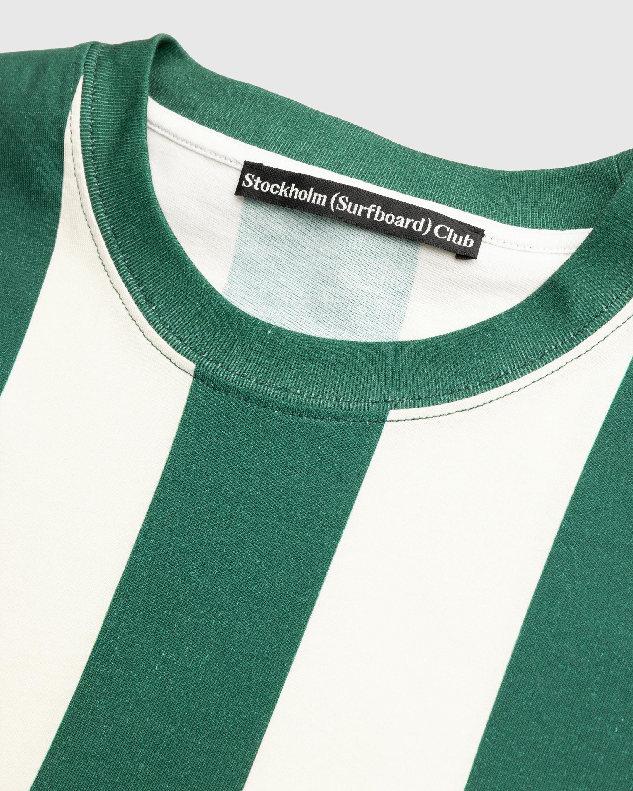 Stockholm Surfboard Club – Striped T-Shirt - Tees - Green - Image 4