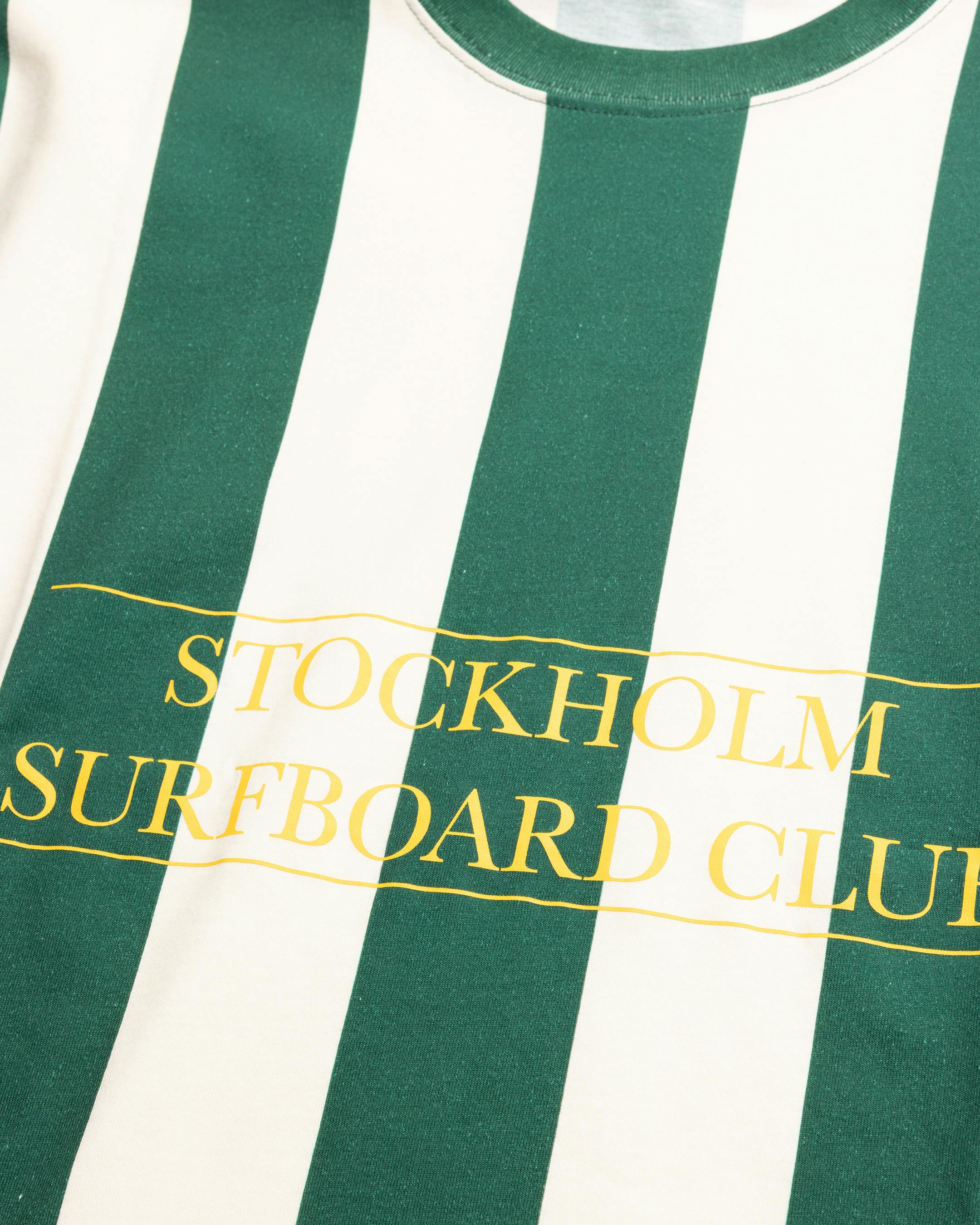 Stockholm Surfboard Club – Striped T-Shirt - Tees - Green - Image 3