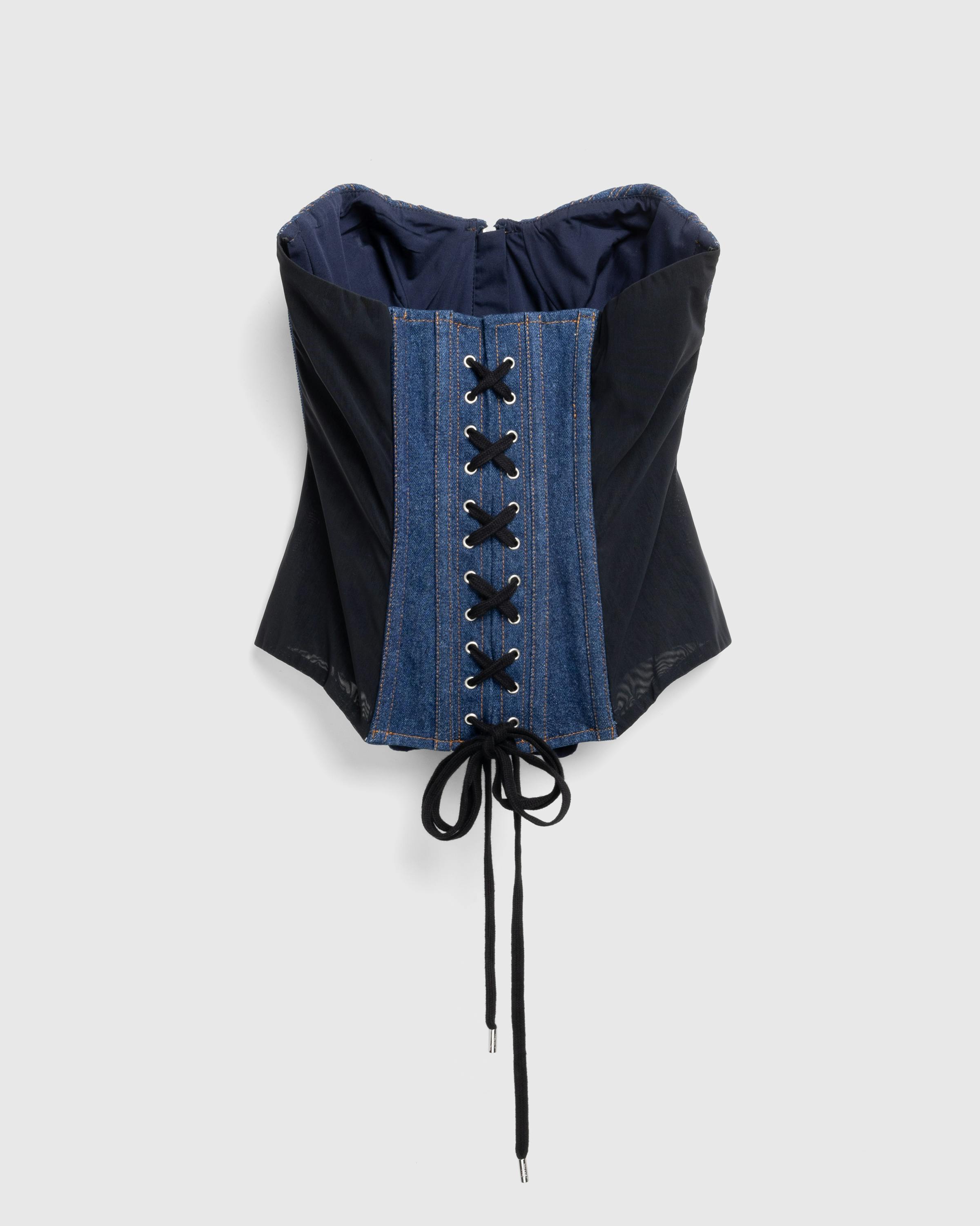 Jean Paul Gaultier – Bi-Material Denim Corset - Bras - Purple - Image 2