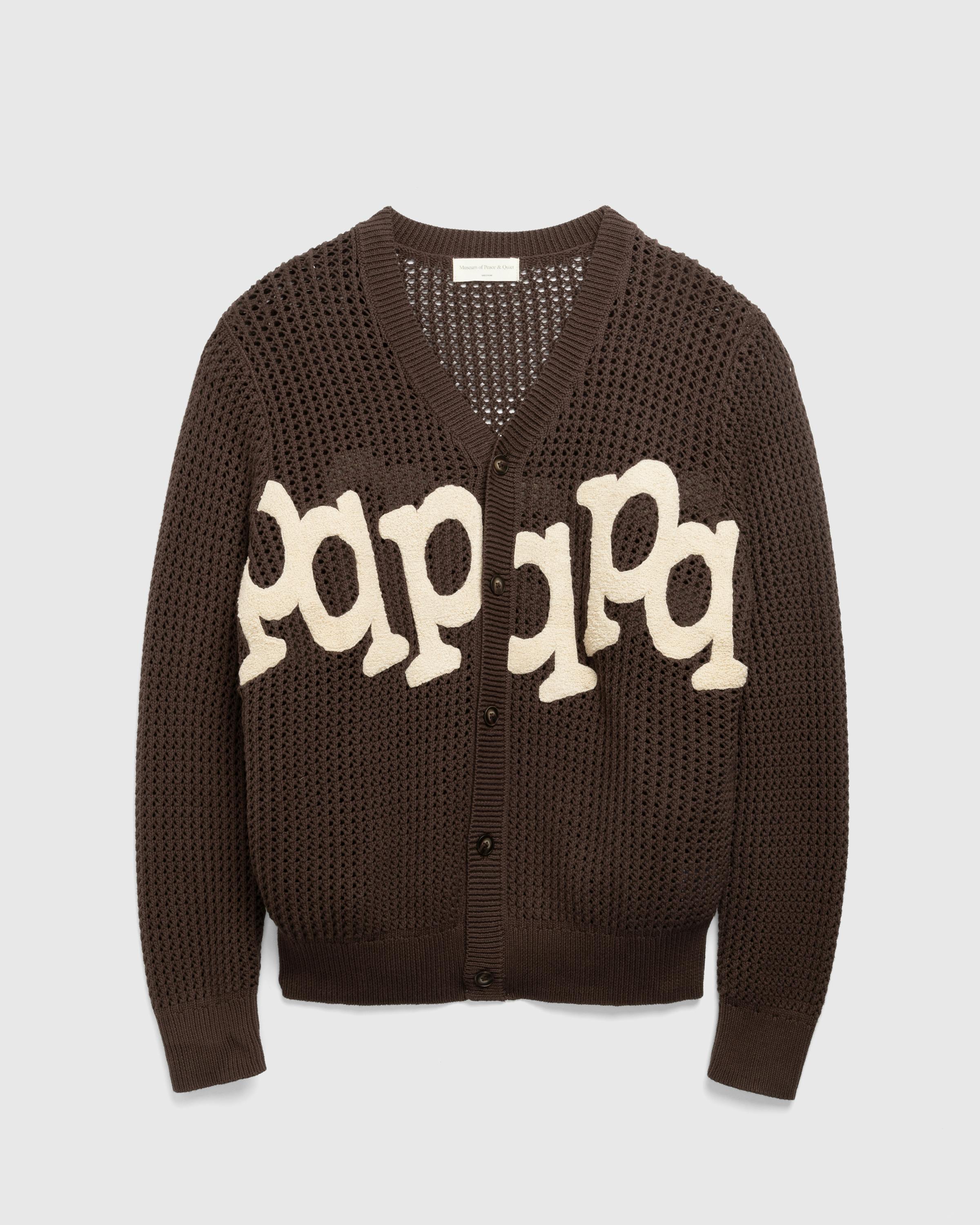 Museum of Peace & Quiet – Etched Crochet Cardigan - Cardigans - Brown - Image 1