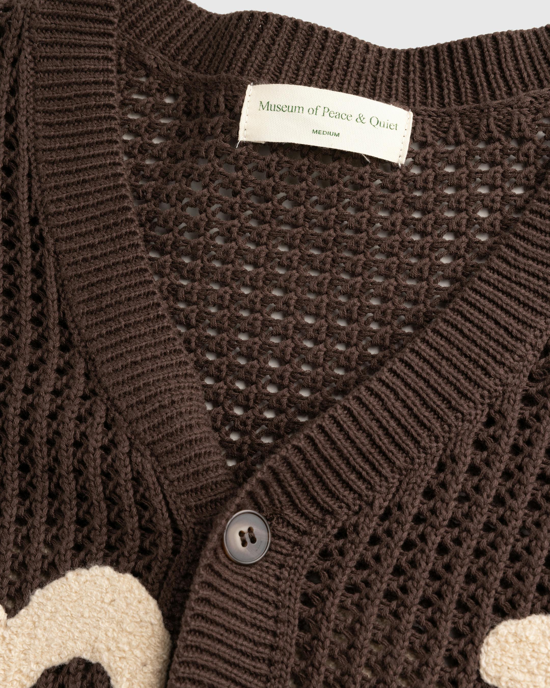 Museum of Peace & Quiet – Etched Crochet Cardigan - Cardigans - Brown - Image 4