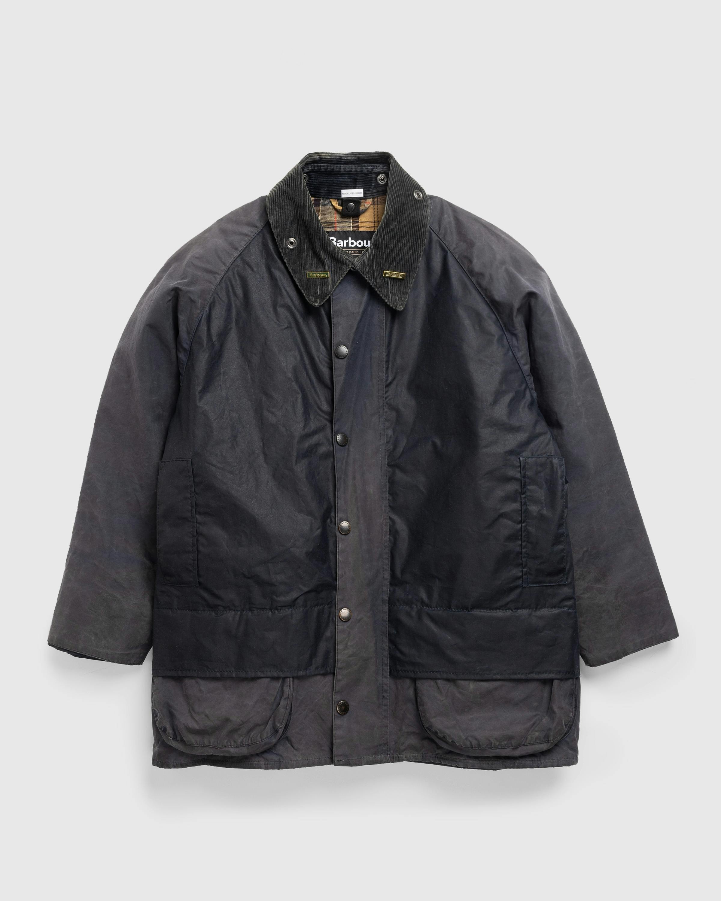 Barbour x Highsnobiety – Re-Loved Cropped Beaufort Wax Jacket - Jackets - Navy - Image 1