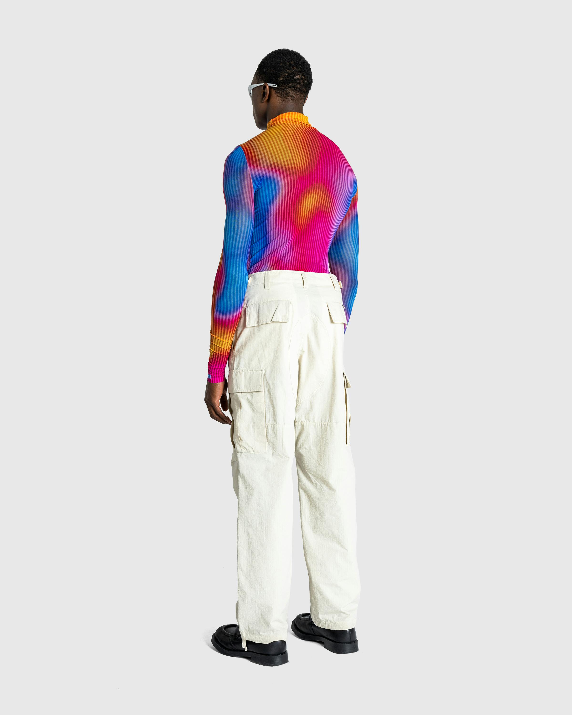 Acne Studios – Heat Print Roll-Up Neck Knit Fuchsia Pink/Blue - Longsleeves - Pink - Image 4