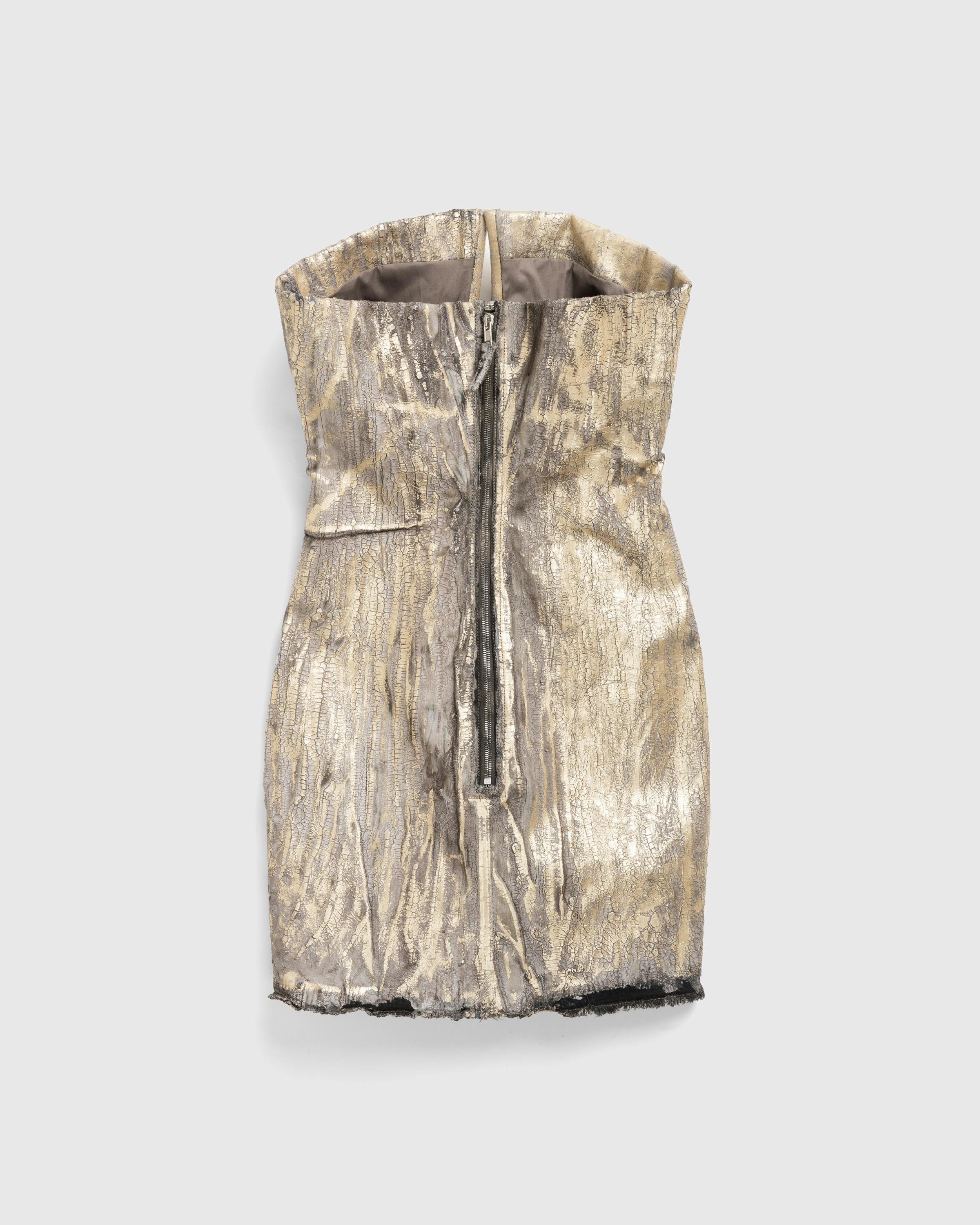 Rick Owens – Prong Denim Minidress - Short - Gold - Image 2