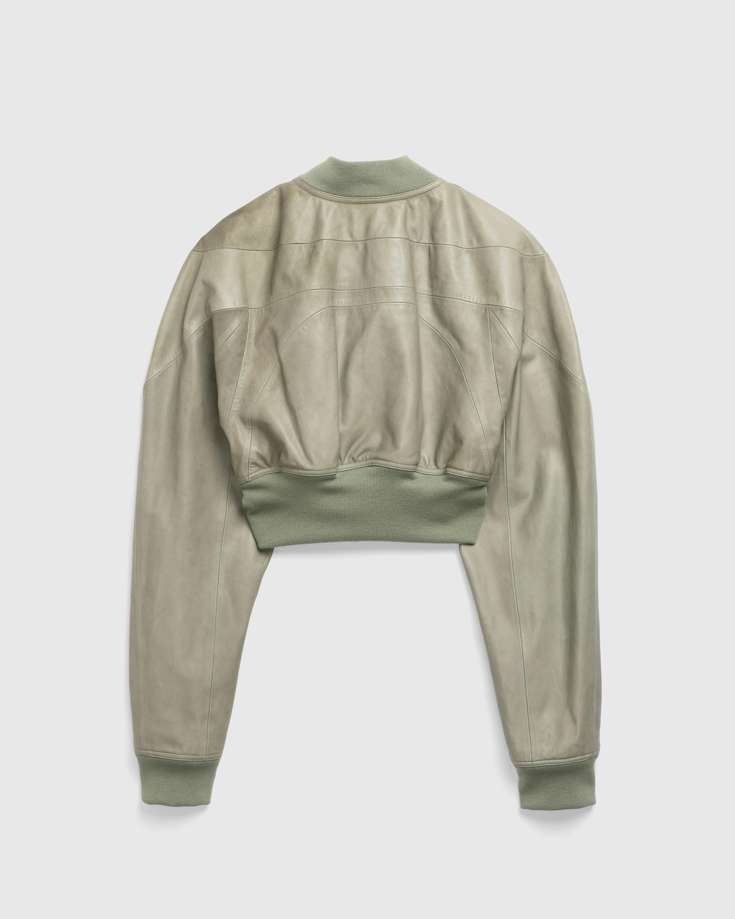 Rick Owens – Girders Cropped Bomber Jacket - Leather Jackets - Green - Image 2