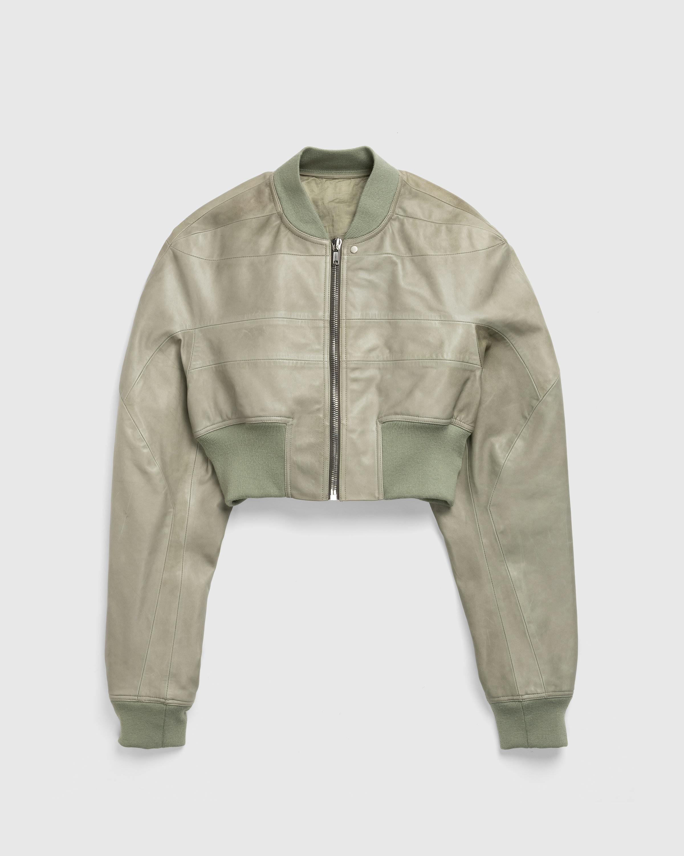 Rick Owens – Girders Cropped Bomber Jacket - Leather Jackets - Green - Image 1