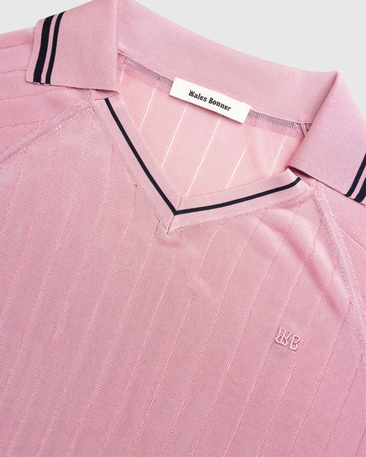 Wales Bonner – Roots Polo Shirt - Polos - Pink - Image 3