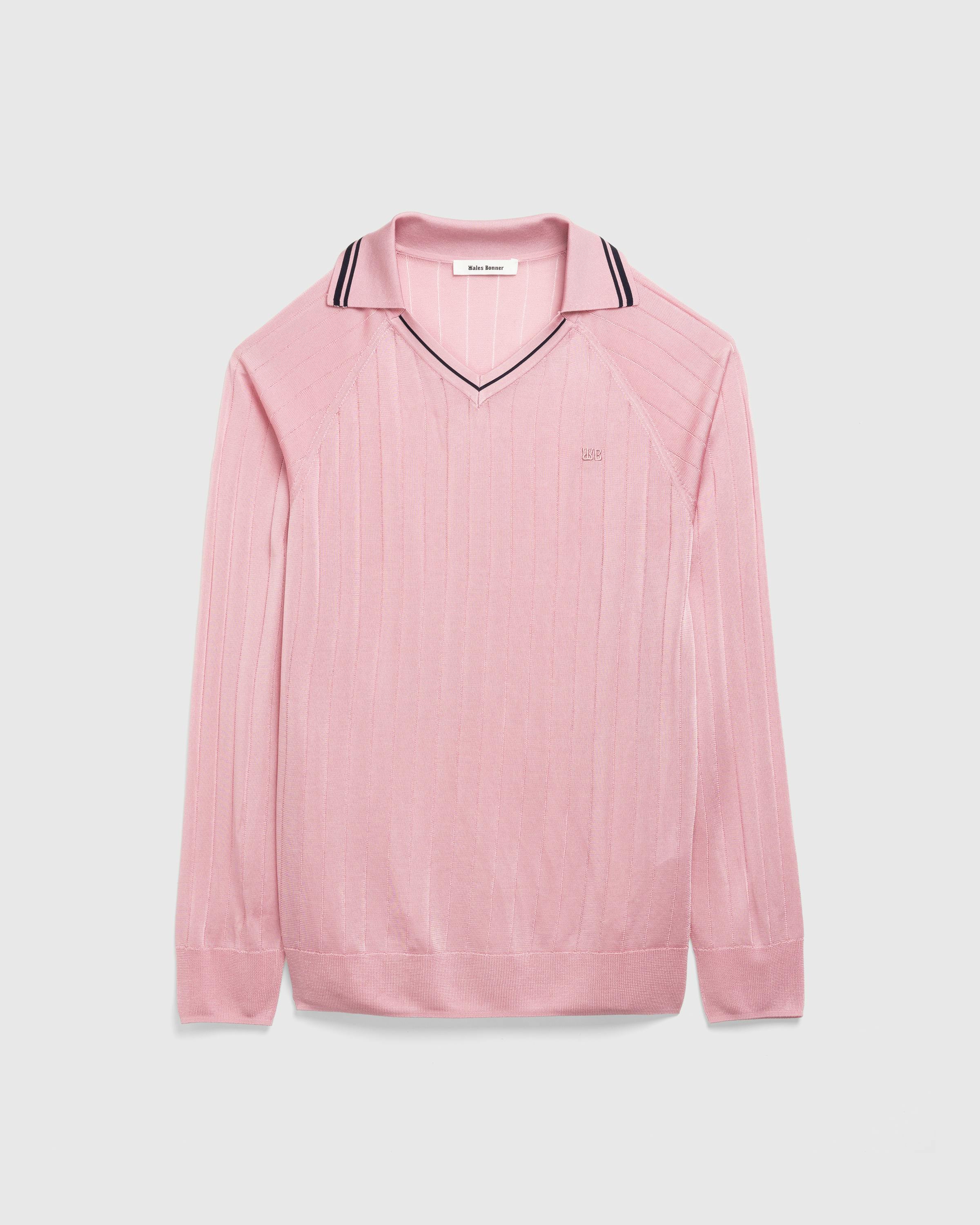 Wales Bonner – Roots Polo Shirt - Polos - Pink - Image 1