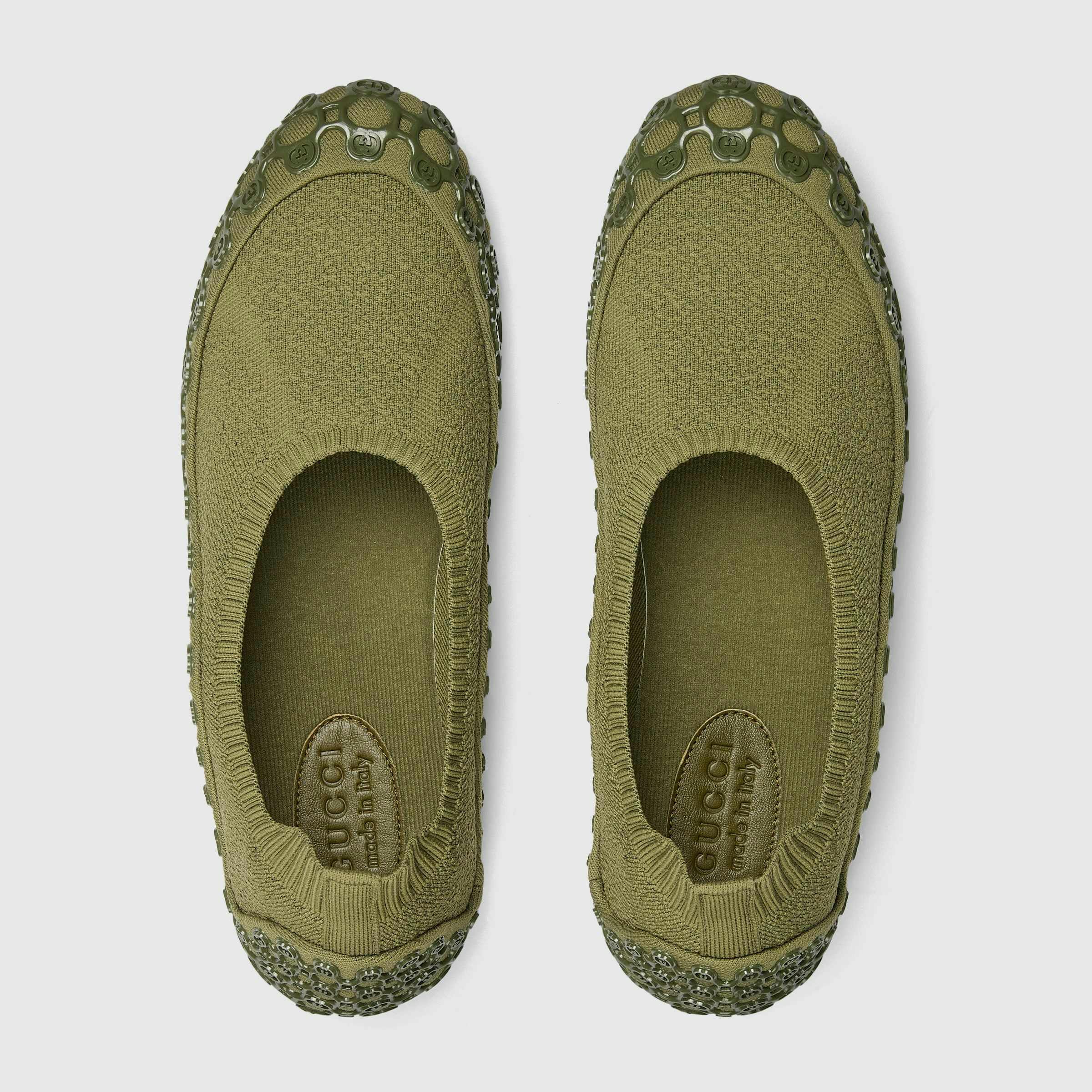 gucci sock slip on shoe in green