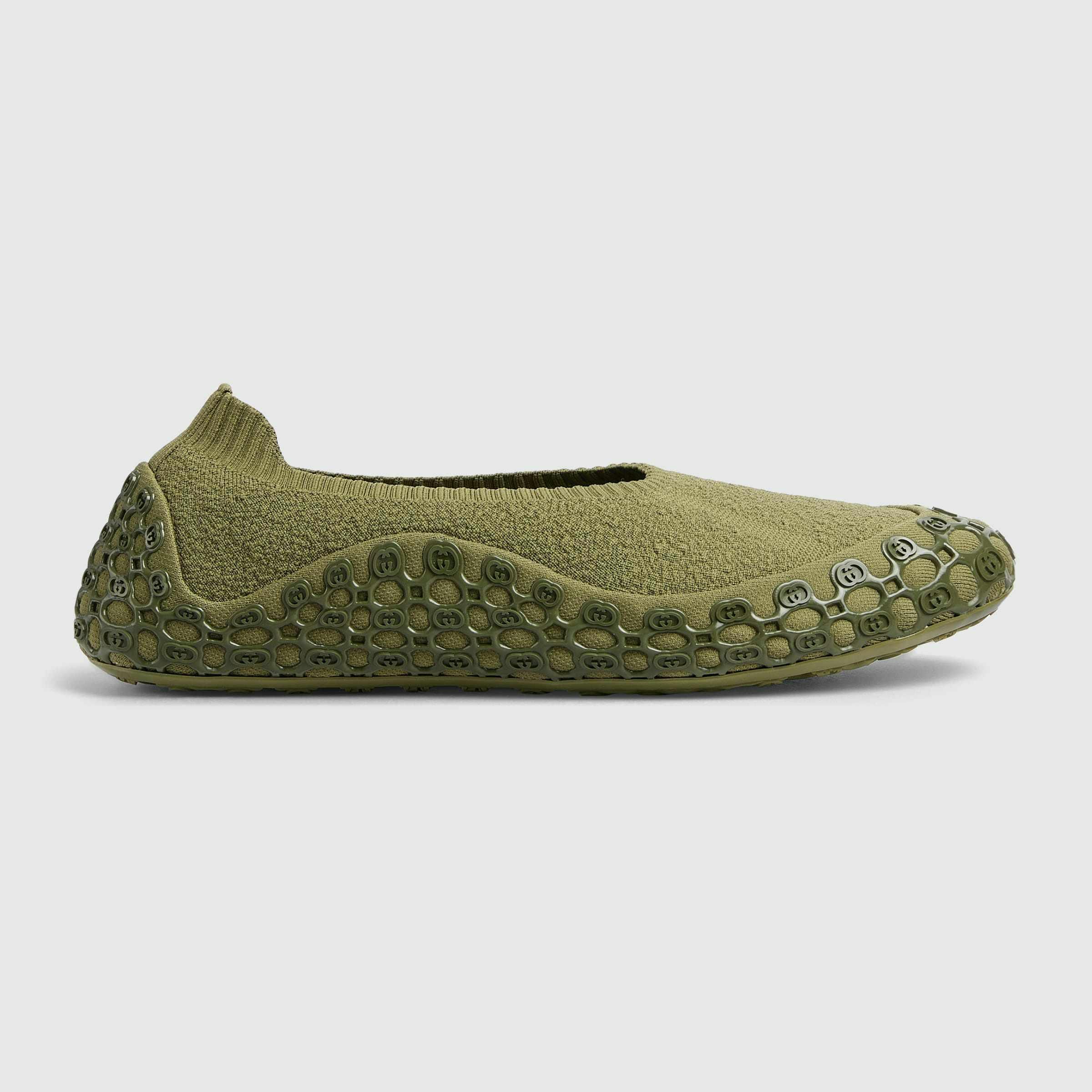 gucci sock slip on shoe in green