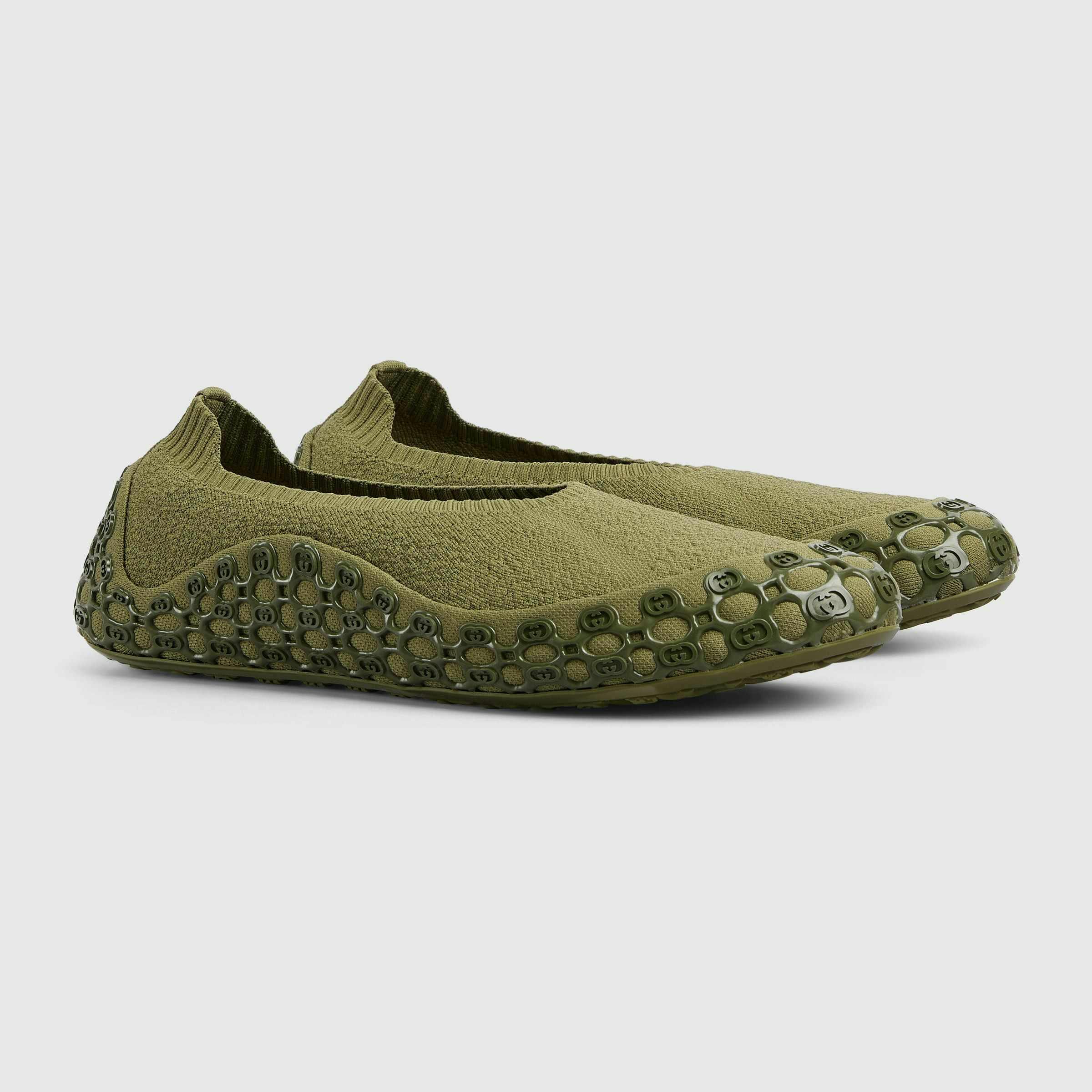 gucci sock slip on shoe in green