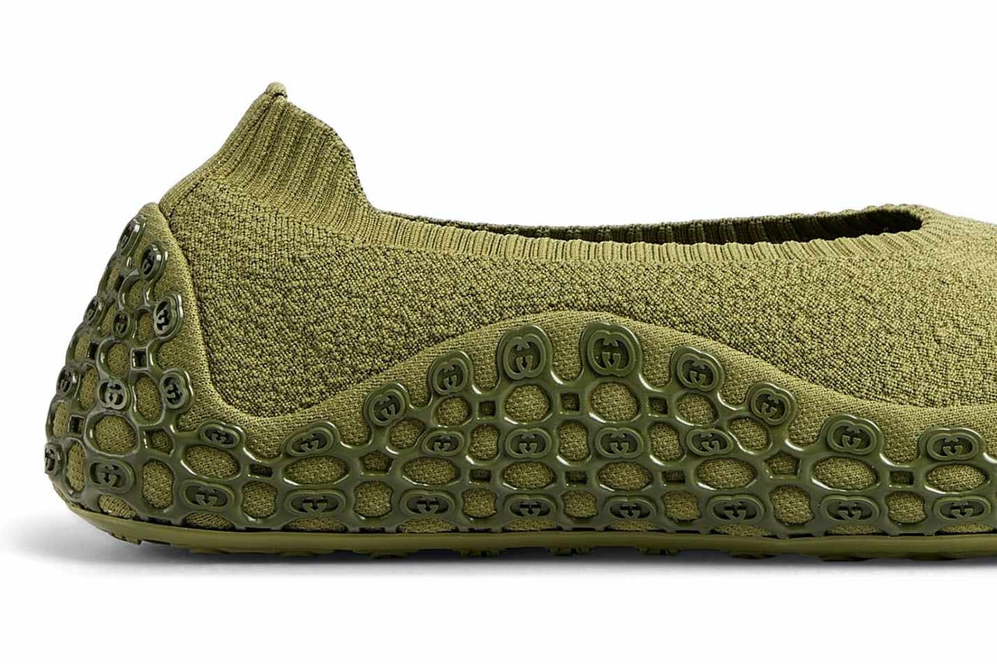 gucci sock slip on shoe in green