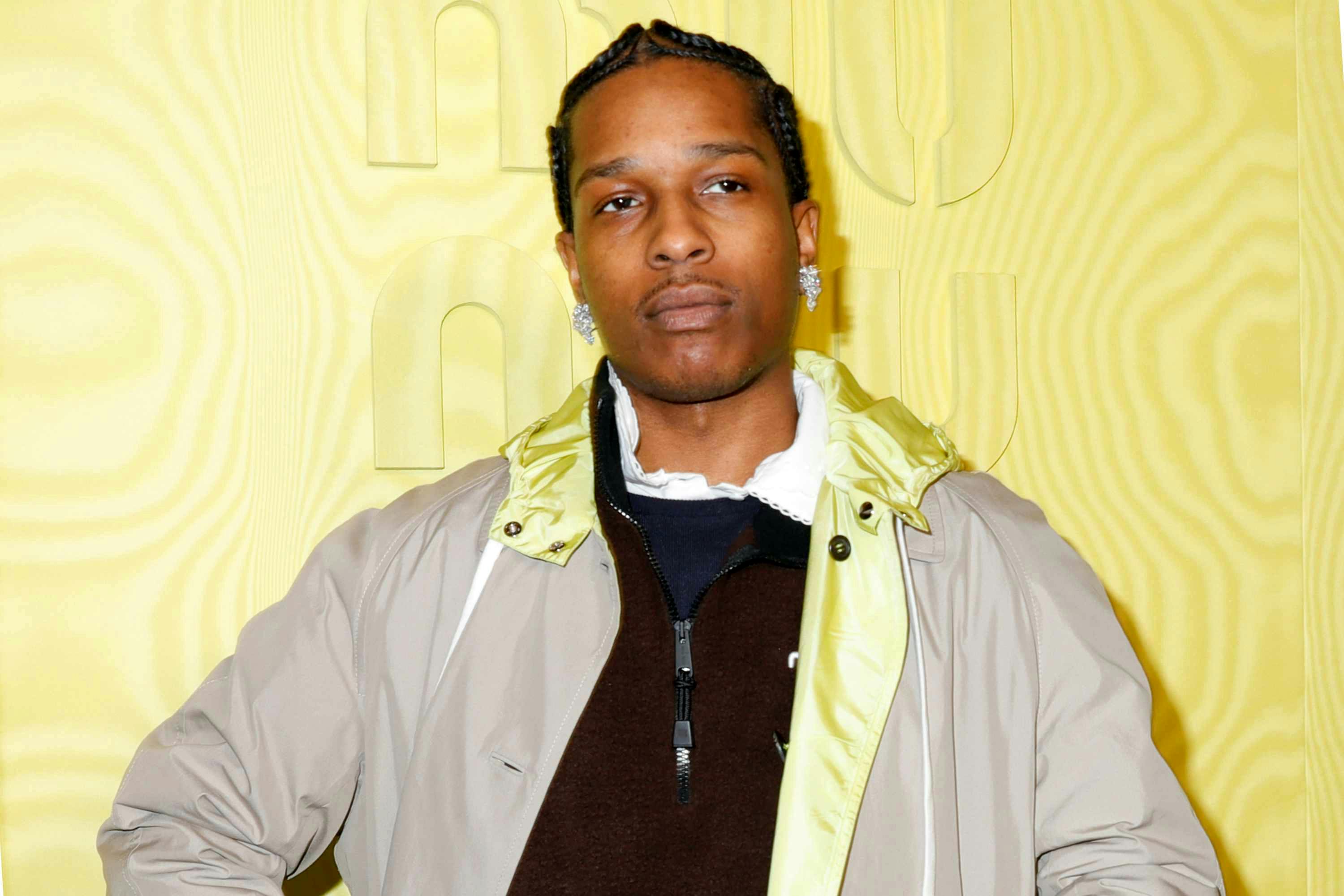 asap rocky wears miu miu at the fw25 runway show