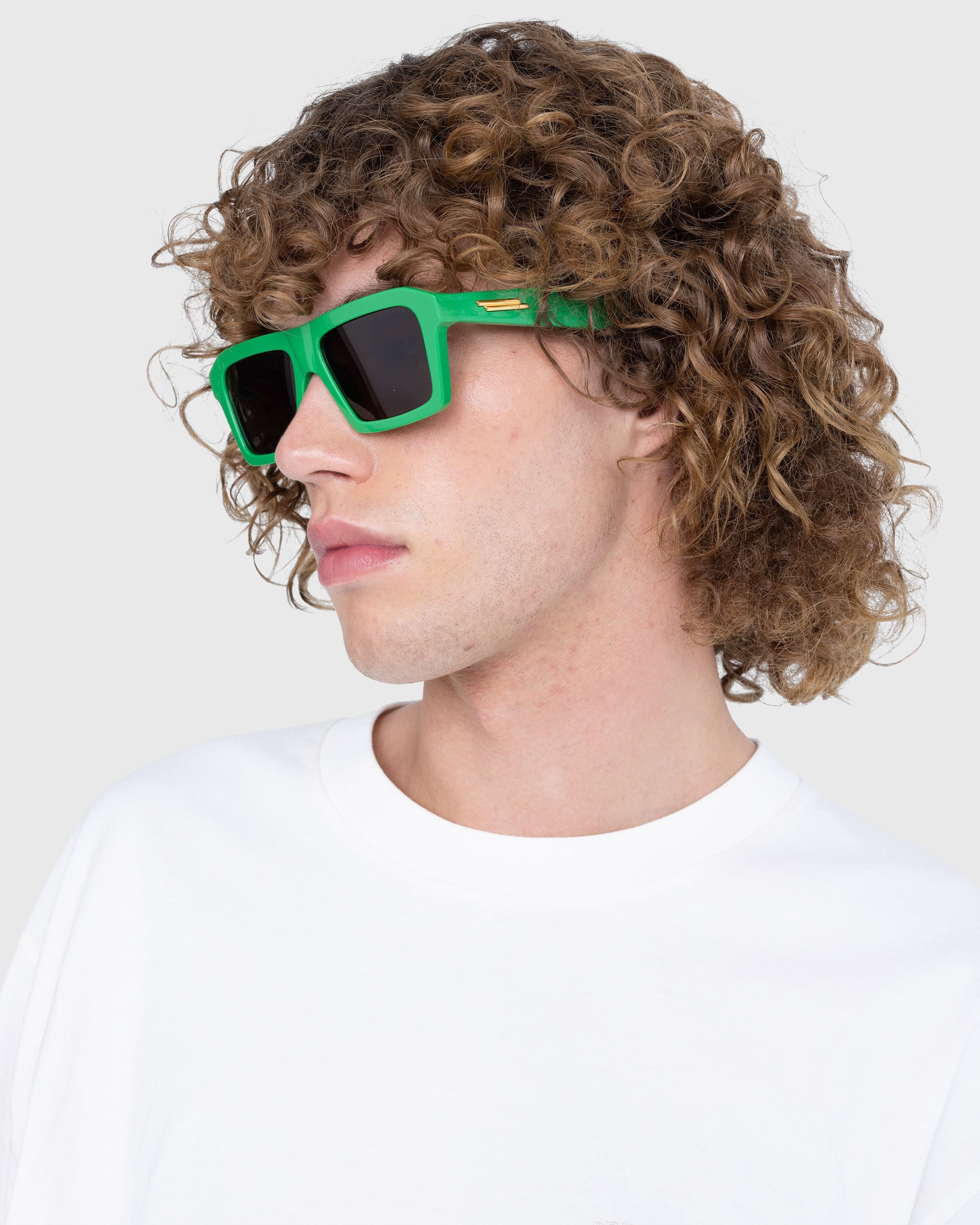 Bottega Veneta – Hinge Acetate Square Sunglasses Green
