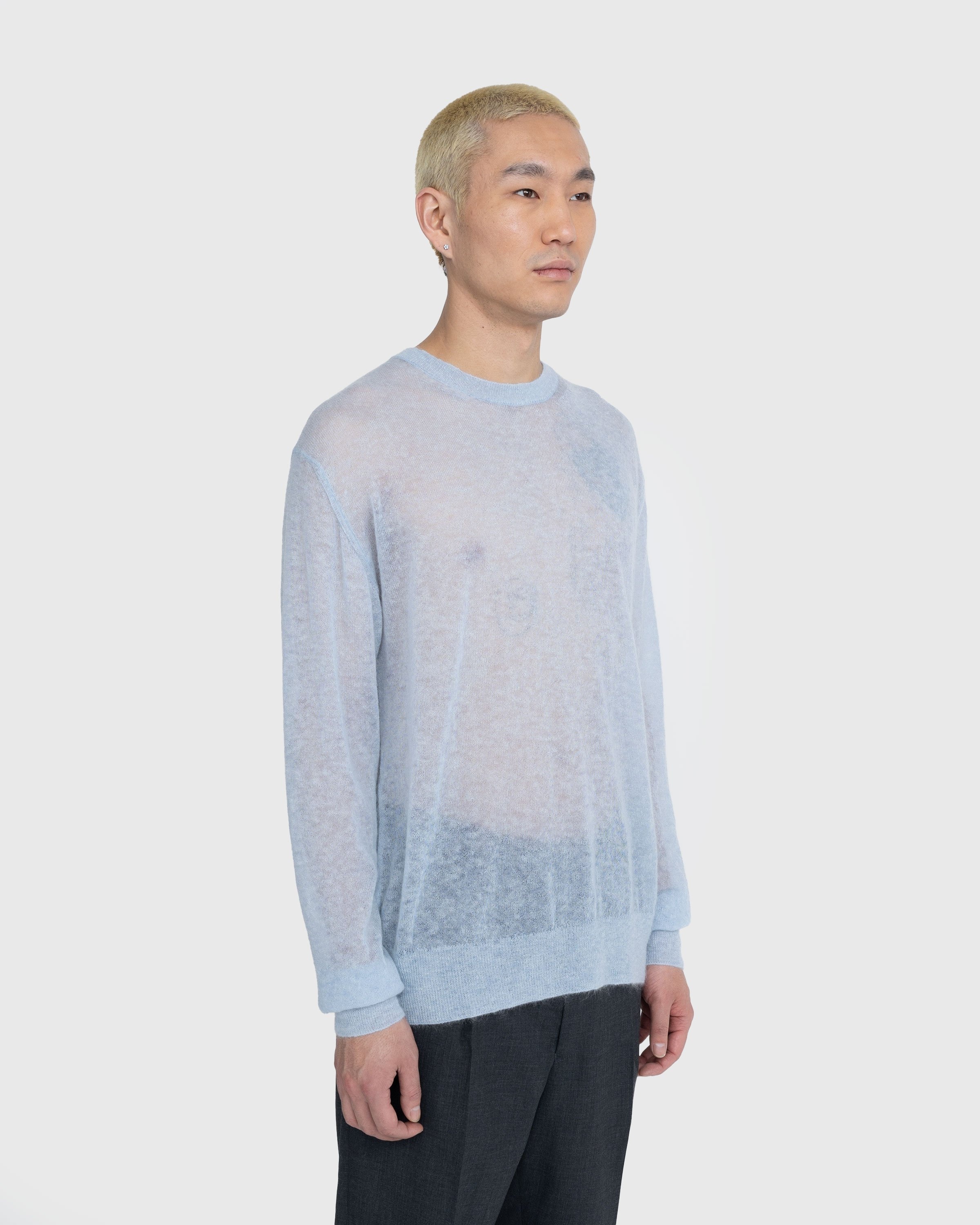 Auralee – Kid Mohair Sheer Knit Light Blue | Highsnobiety Shop