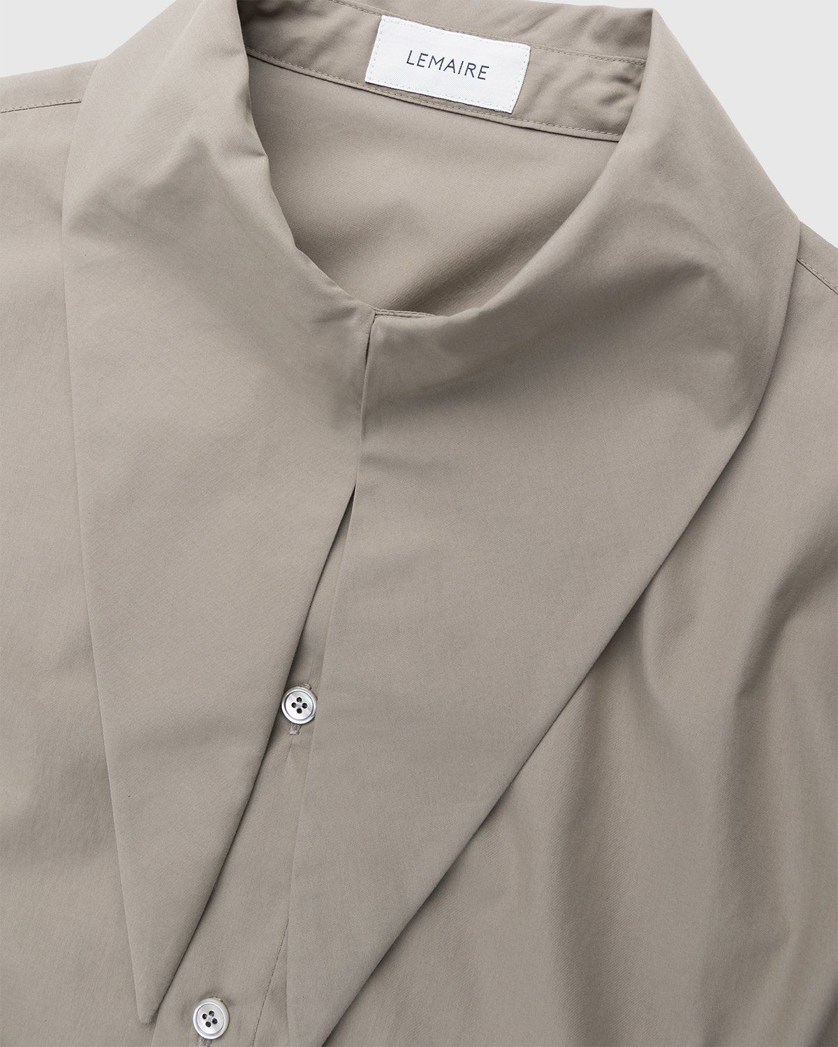 Lemaire – Tie Neck Shirt Greige | Highsnobiety Shop