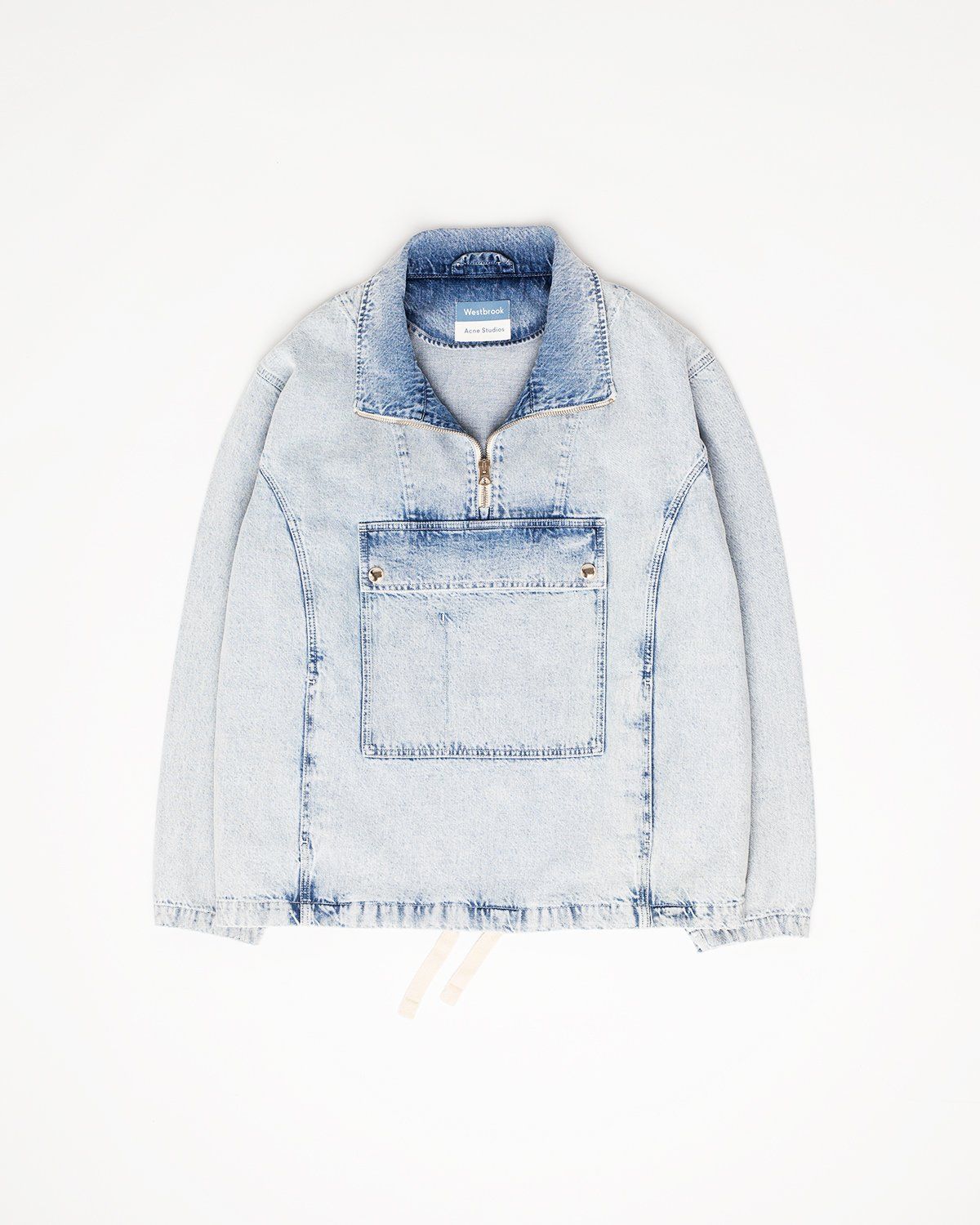 Half denim sale half hoodie jacket