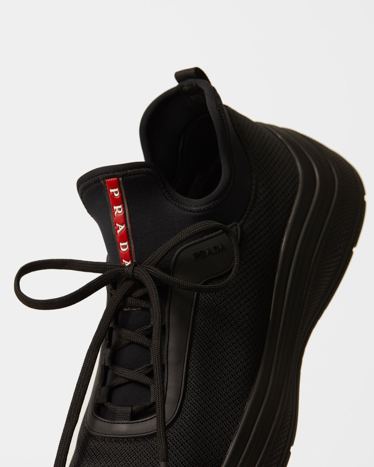 Prada mesh outlet and neoprene sneakers