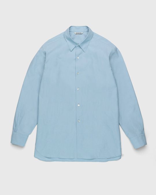 Auralee – Twill Shirt Blue | Highsnobiety Shop