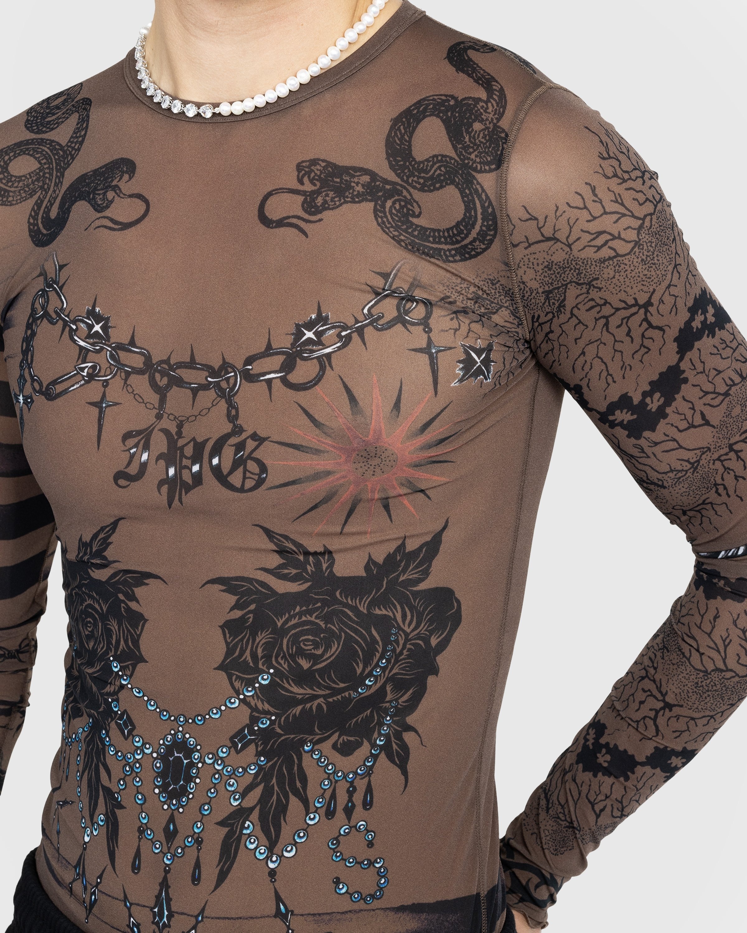 Jean Paul Gaultier – Trompe l'oeil Tattoo Longsleeve Top Ebene